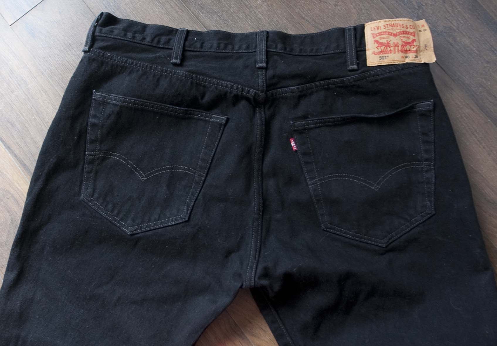 Levi's Levis 501 Black Jeans Size 39x31 Size US 39 - 3 Thumbnail