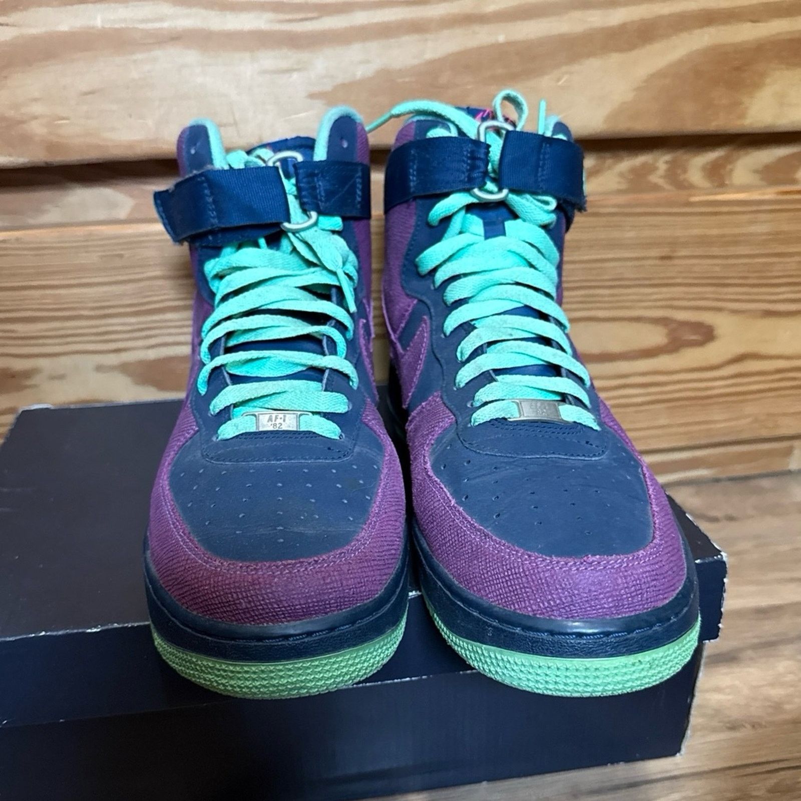 Nike 2013 Nike Air Force 1 High Brave Blue Cherrywood Size US 11 / EU 44 - 5 Thumbnail