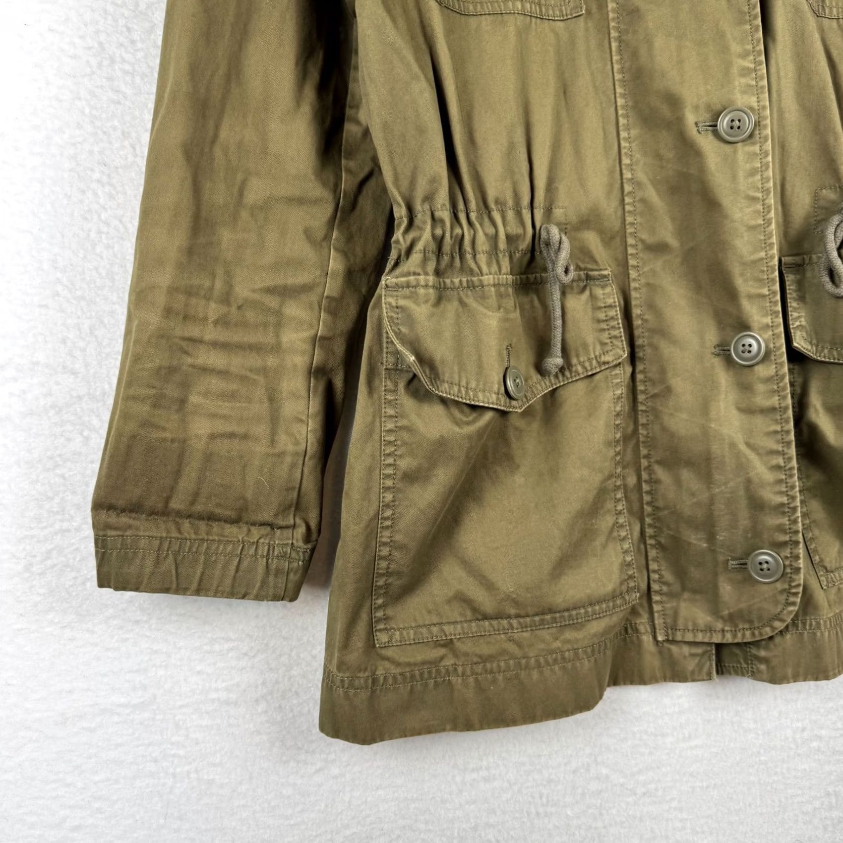J.Crew J.CREW Jacket Women XS Military Hooded Green Canvas Fatigue Military Jacket Size XS / US 0-2 / IT 36-38 - 2 Thumbnail