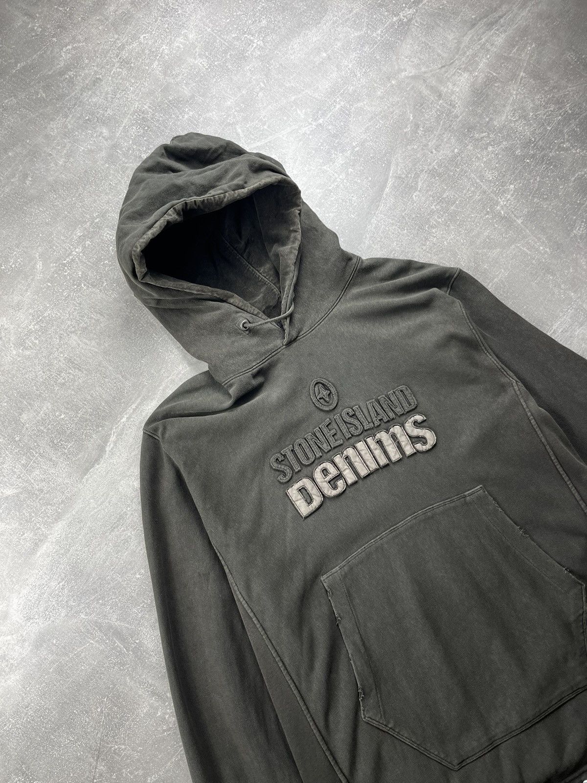 Stone Island Stone Island Denims Vintage 00s Logo Military Hoodie Khaki Size US XXL / EU 58 / 5 - 3 Thumbnail