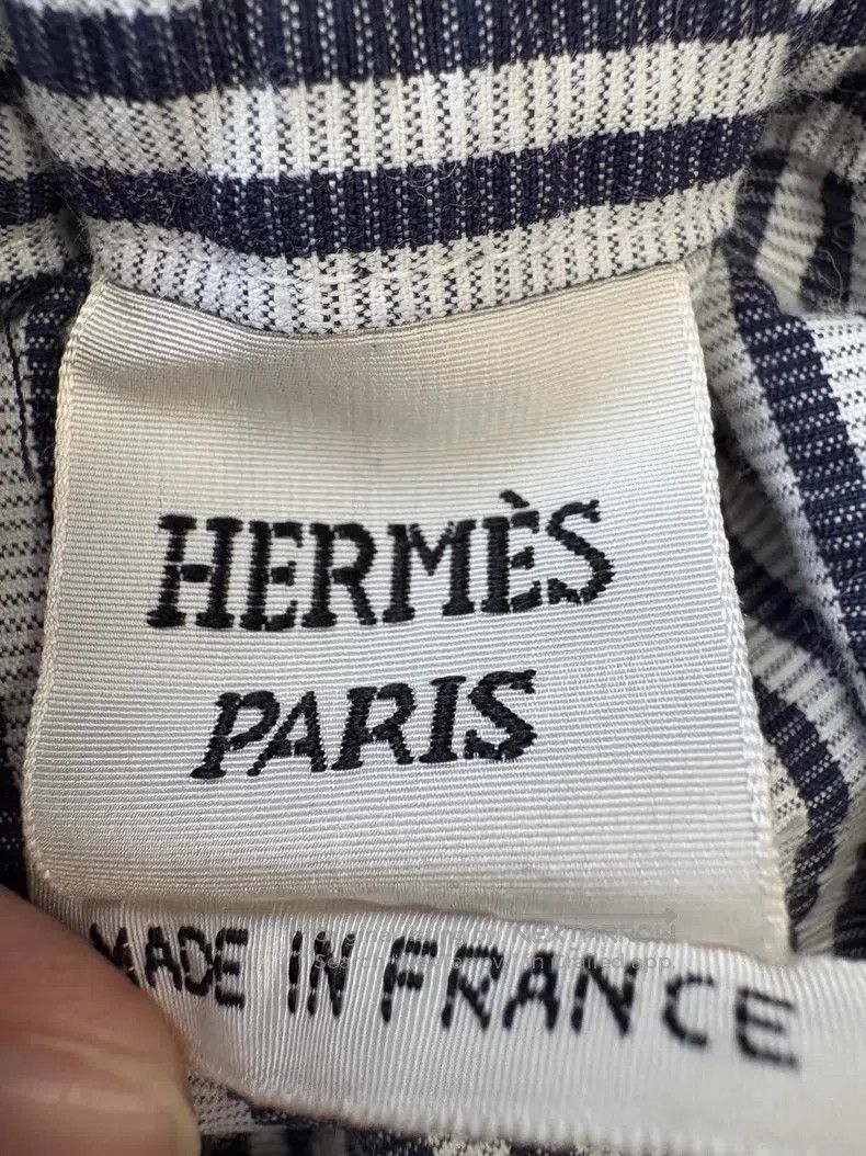 Hermes Hermes Blue and White Striped Drawstring Shorts, 98% Cotto Size 42" / US 20 - 8 Thumbnail