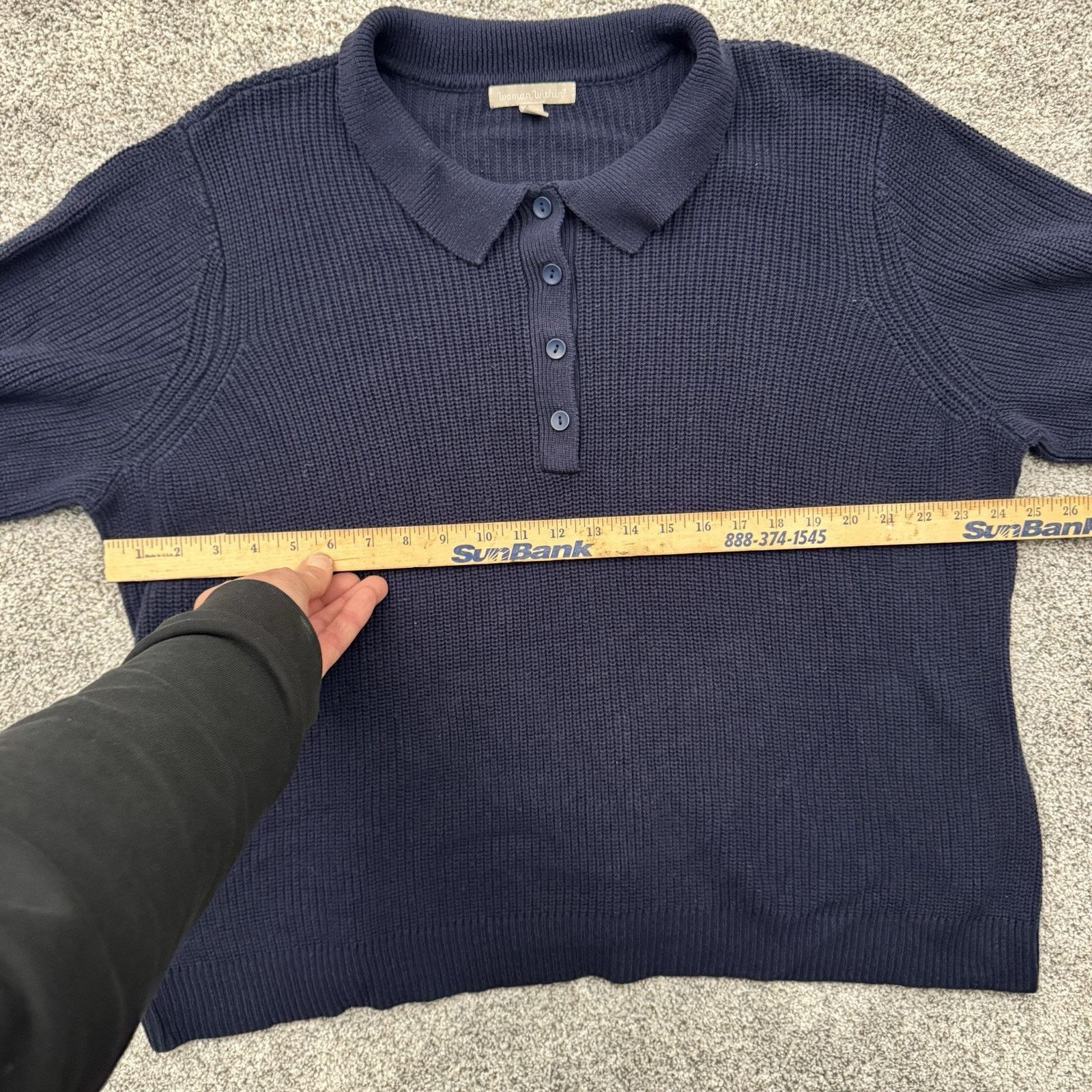 Other Woman Within Top Womens 2X Plus Preppy Ribbed Knit Layering Size XXL / US 16-18 / IT 52-54 - 3 Thumbnail