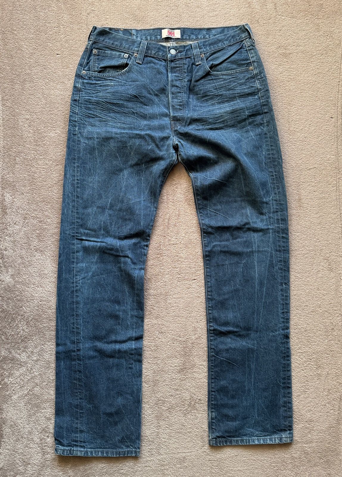 Japanese Brand Levis 501 Jeans Y2K Vintage Straight Faded Helmut Lang Vibe Size US 34 / EU 50 - 5 Thumbnail