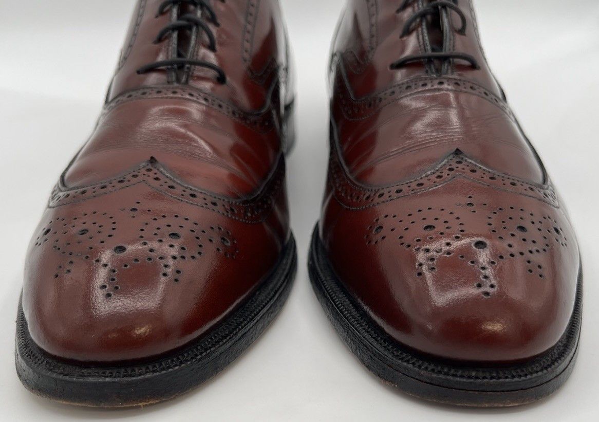 Johnston & Murphy Vintage Johnston & Murphy Aristocraft Oxblood Cordovan 12AAA Size US 12 / EU 45 - 3 Thumbnail