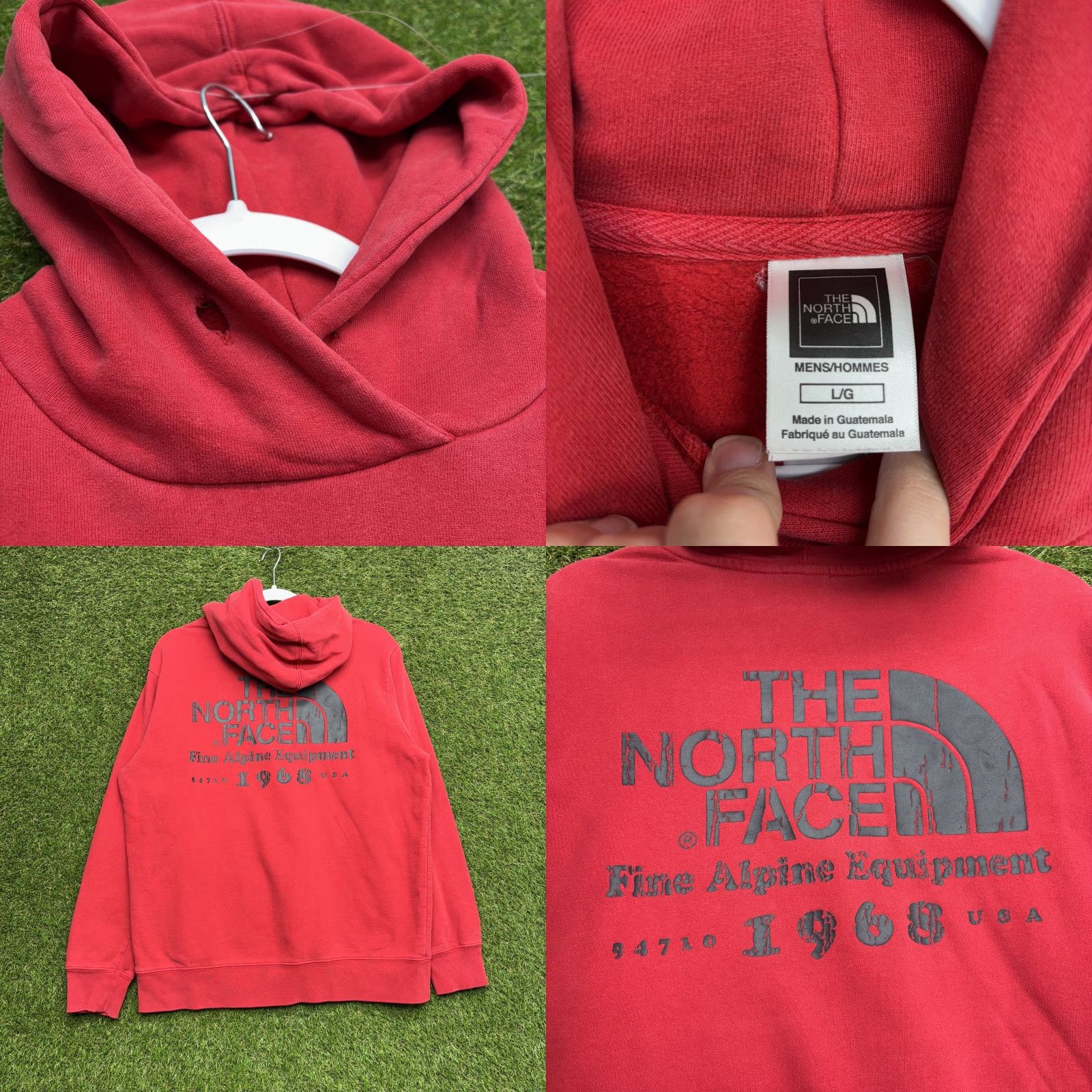 The North Face VINTAGE The North Face Hoodie Shirt Mens Large Red Graphic Print 1968 Alpine Equipment USA Outdoor Retro 90s Mens Size US L / EU 52-54 / 3 - 8 Thumbnail