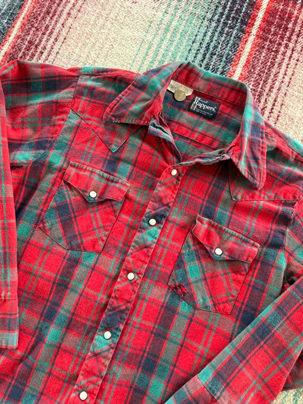 Vintage Vintage Washington Dee Cee Red Green Plaid Pearl Snap Wester Size US M / EU 48-50 / 2 - 2 Thumbnail
