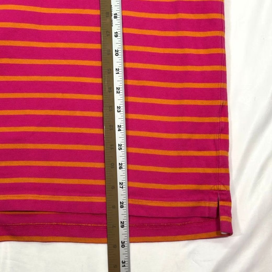 Vintage EUC J Crew Rugby Striped Pink Orange Polo Shirt Short Sleeve Mens Large Size US L / EU 52-54 / 3 - 5 Thumbnail