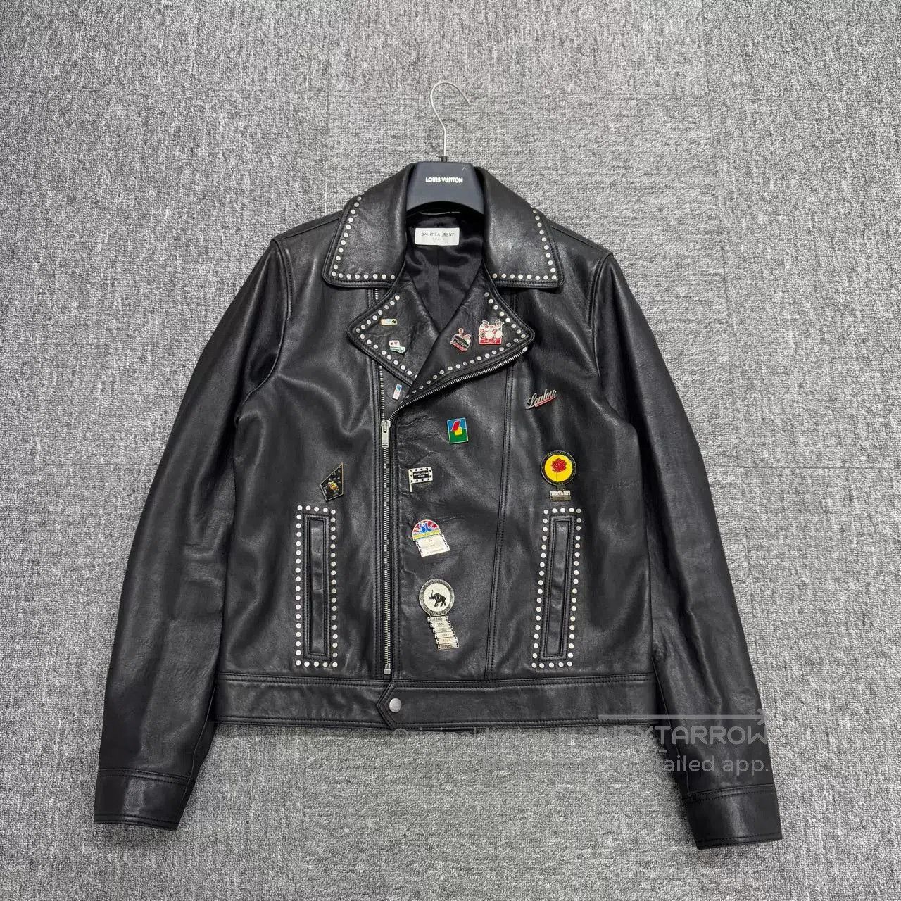 Saint Laurent Paris SLP Logo Rivet Sheepskin Moto Jacket. Size US M / EU 48-50 / 2 - 1 Thumbnail