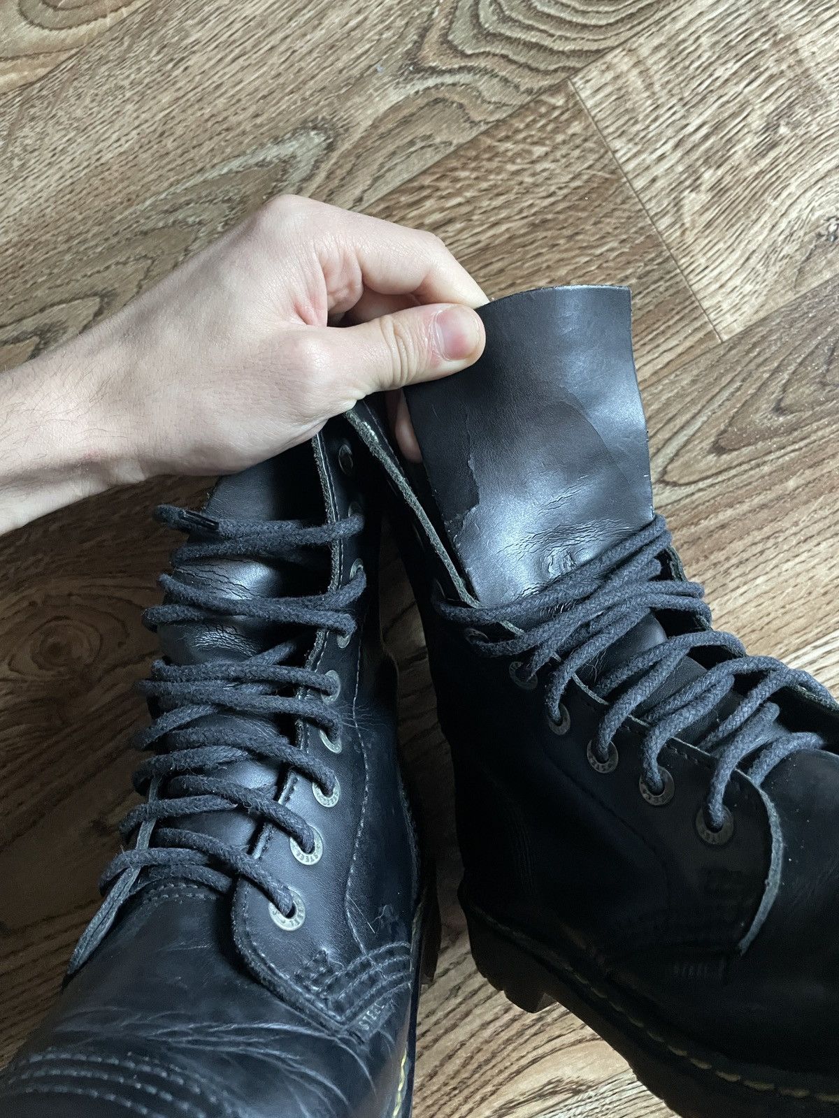Leather Leather Steel Toe Boots Military 90s England Size US 8 / IT 38 - 6 Thumbnail