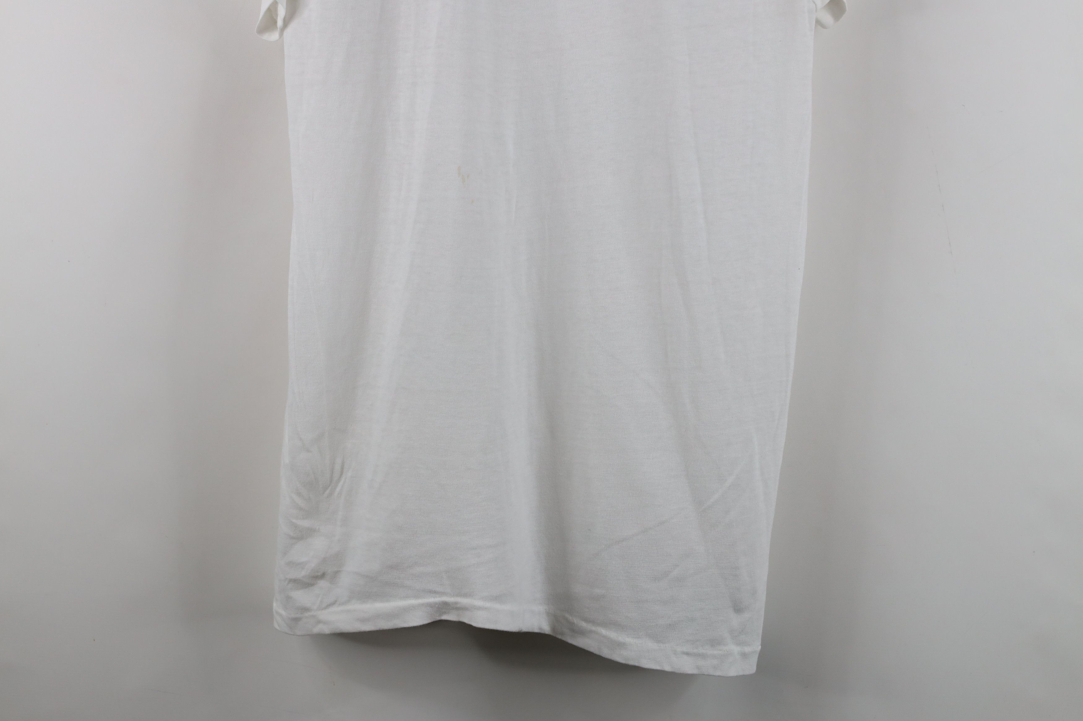Vintage Vintage 90s Streetwear Blank Super Thin T-Shirt White USA Size US L / EU 52-54 / 3 - 3 Thumbnail