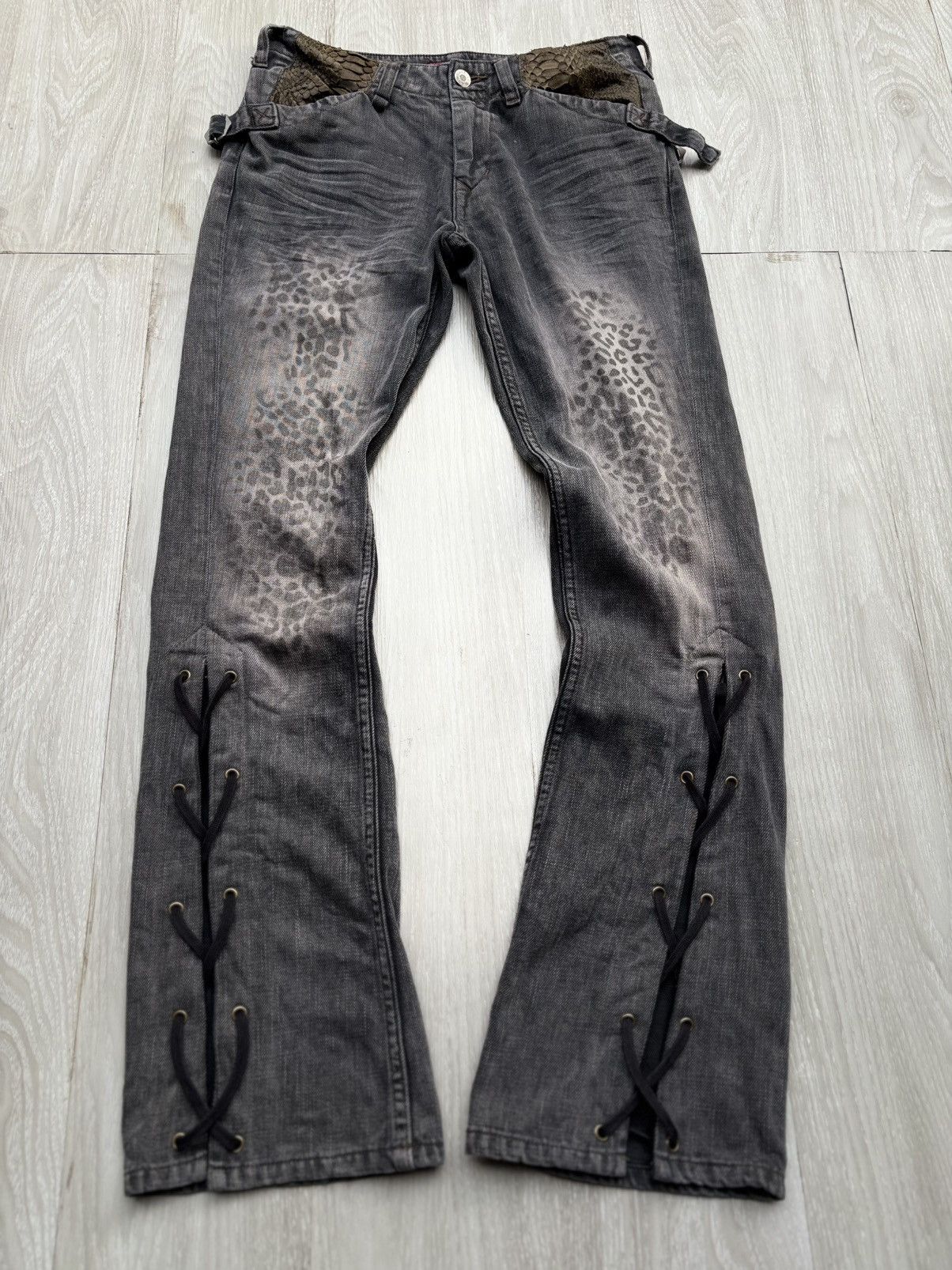 Japanese Brand SWEAT CAMEL lace up flare jeans Size US 26 / EU 42 - 2 Thumbnail