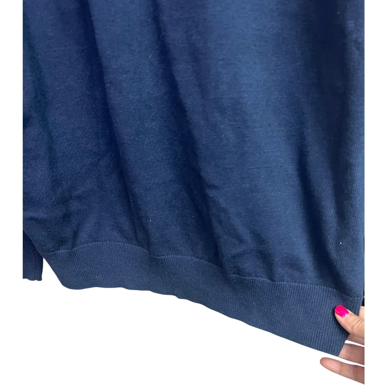 Izod Izod Navy Blue V-Neck Cotton Long Sleeve Sweater Men's Large Size US L / EU 52-54 / 3 - 9 Thumbnail