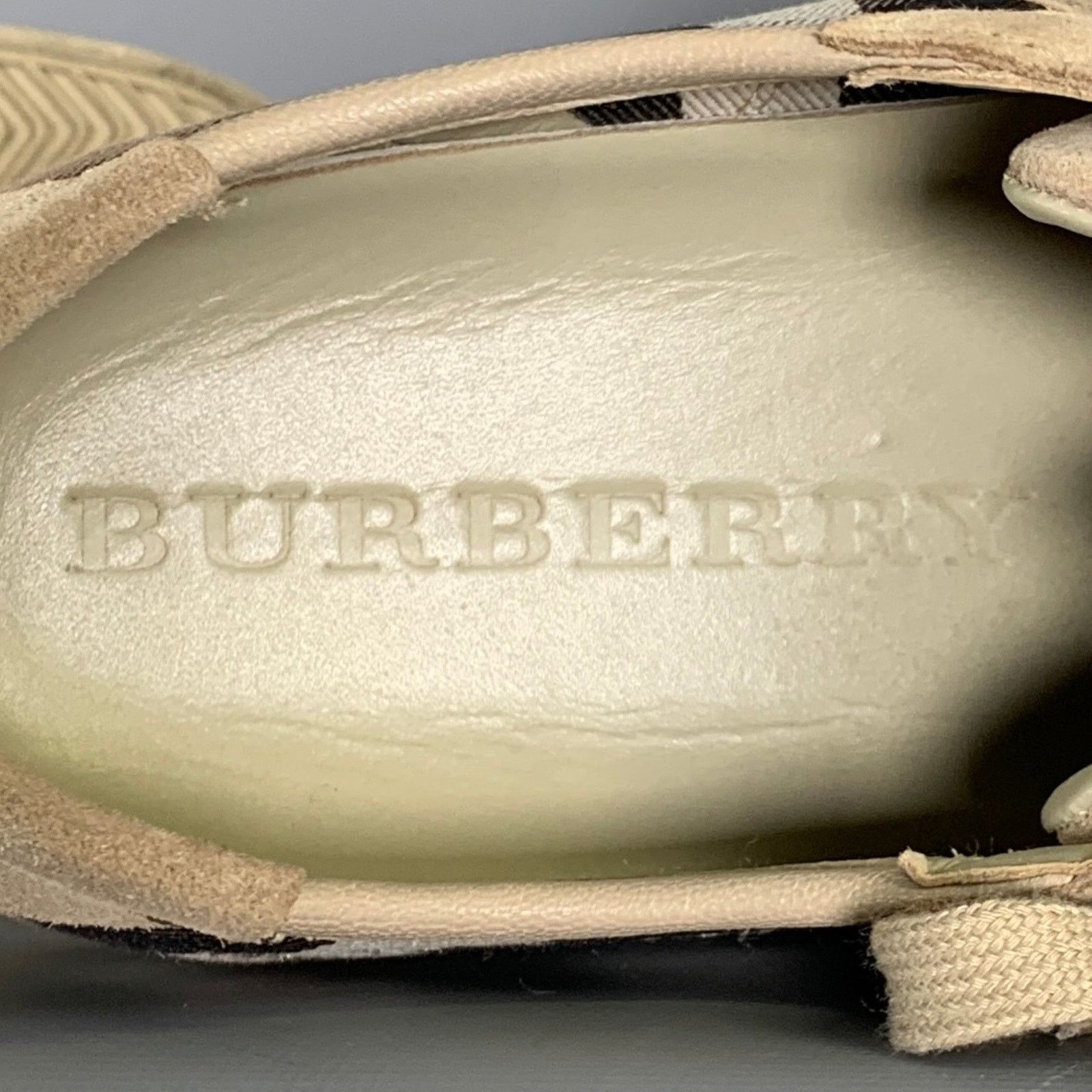 Burberry BURBERRY Size 10 Tan Brown Plaid Low Top Sneakers Size US 10 / EU 43 - 8 Thumbnail