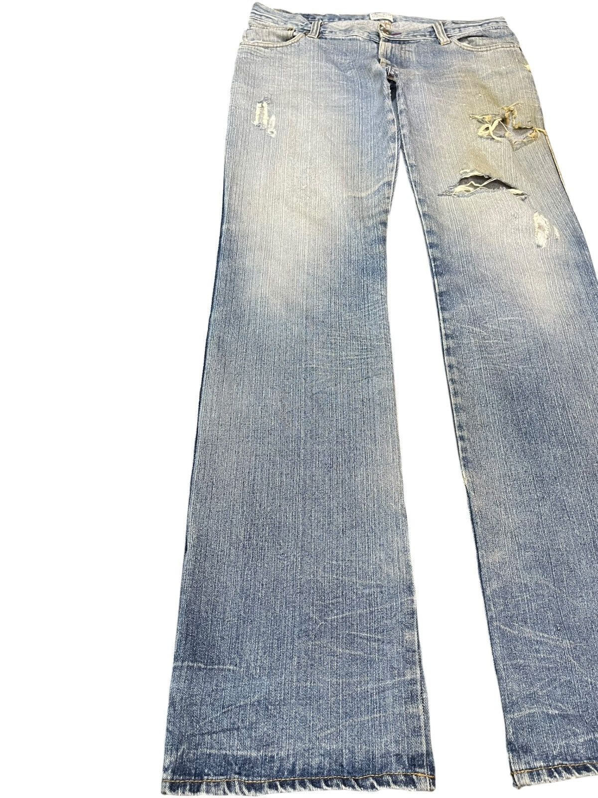 Japanese Brand Vintage Product Classic Embroidery Distressed Denim Size US 35 - 3 Thumbnail