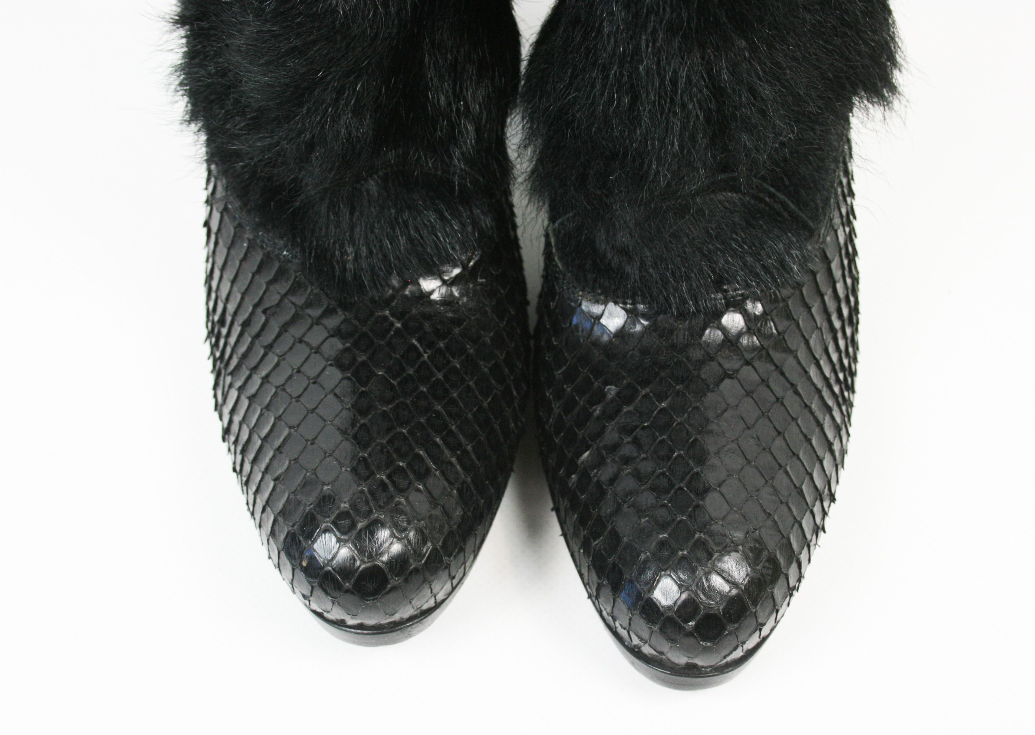 Gianni Barbato 00S Avant Garde Chewbacca Straps Fur Heeled Boots Vintage Size US 9 / IT 39 - 4 Thumbnail