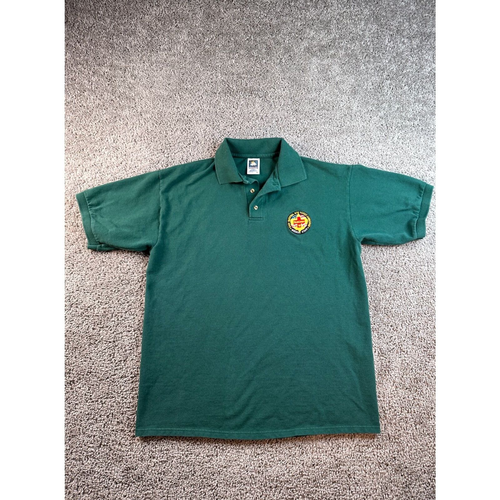 Vintage VINTAGE Cotton Deluxe Polo Shirt Mens Large Green 2001 Boy Scouts Logo Classic Shirt Mens Large Green Polo Size US L / EU 52-54 / 3 - 2 Thumbnail