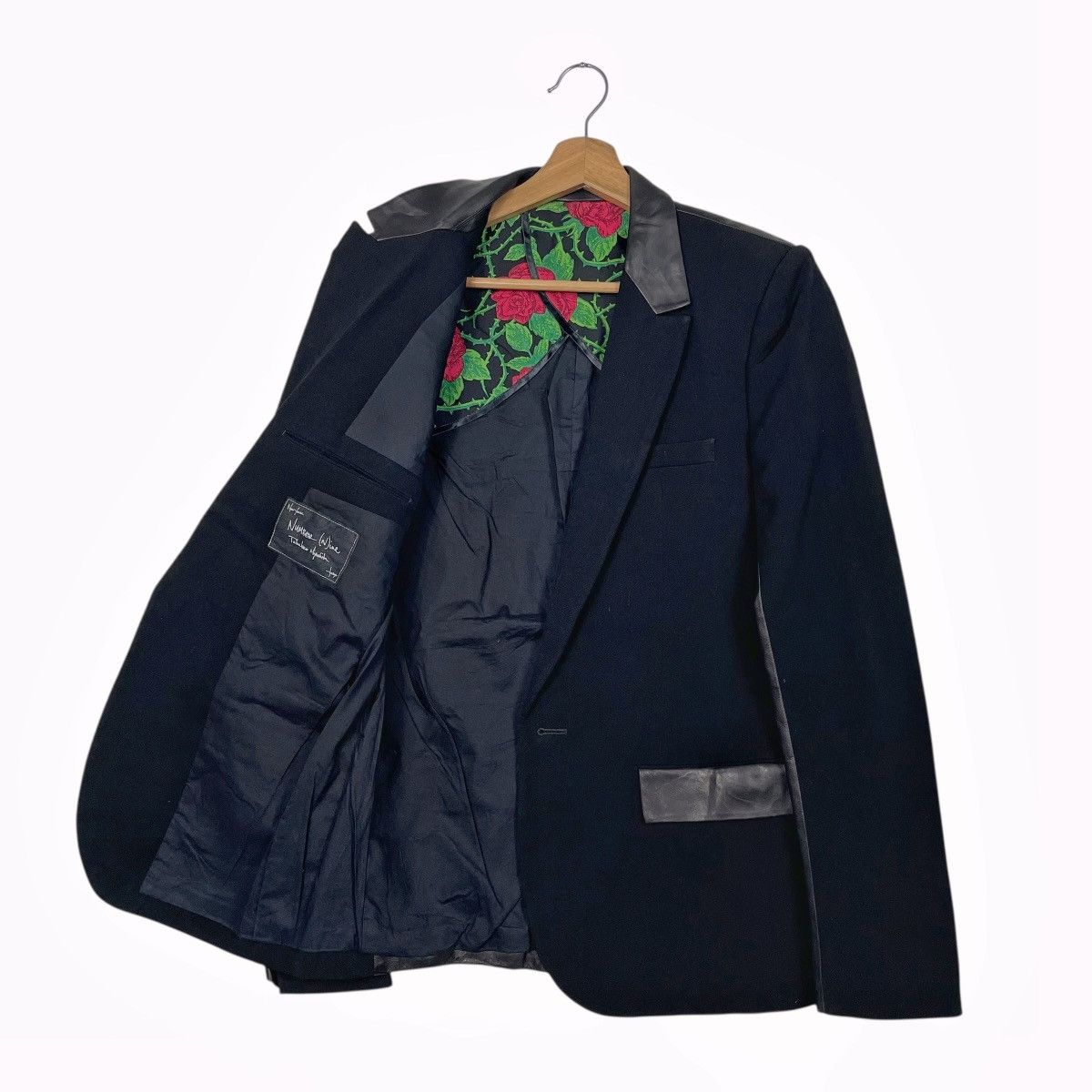 Number (N)ine Vintage SS06 Number Nine Wool Lamb Leather Blazer Jacket Size US S / EU 44-46 / 1 - 9 Thumbnail