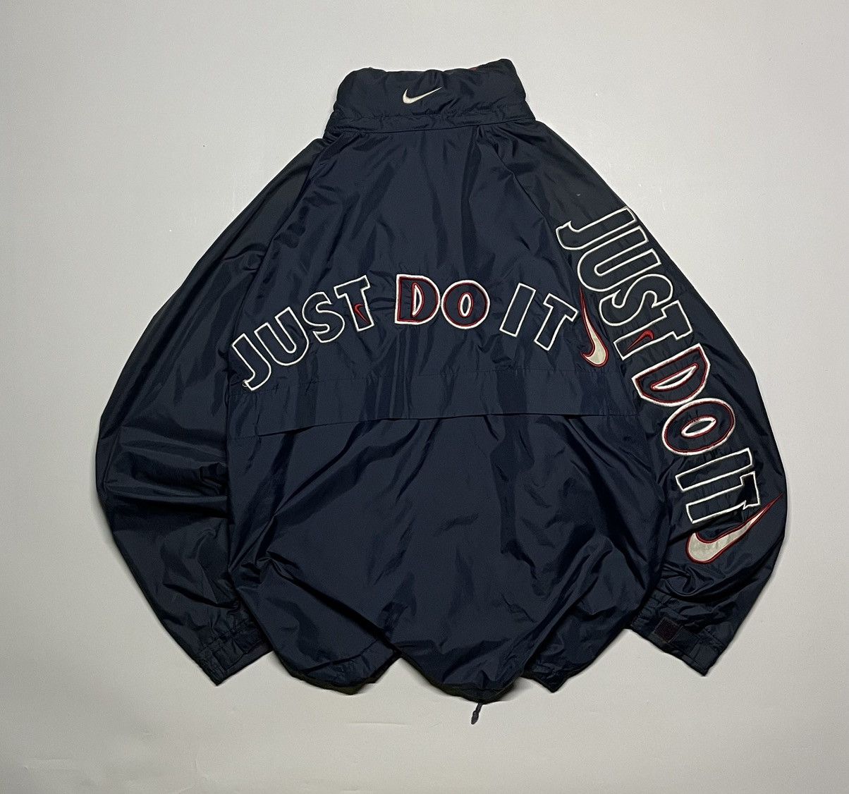 Nike × Vintage Nike Premier Just Do it Hidden Hooded Lightweight Navy Size US M / EU 48-50 / 2 - 1 Thumbnail