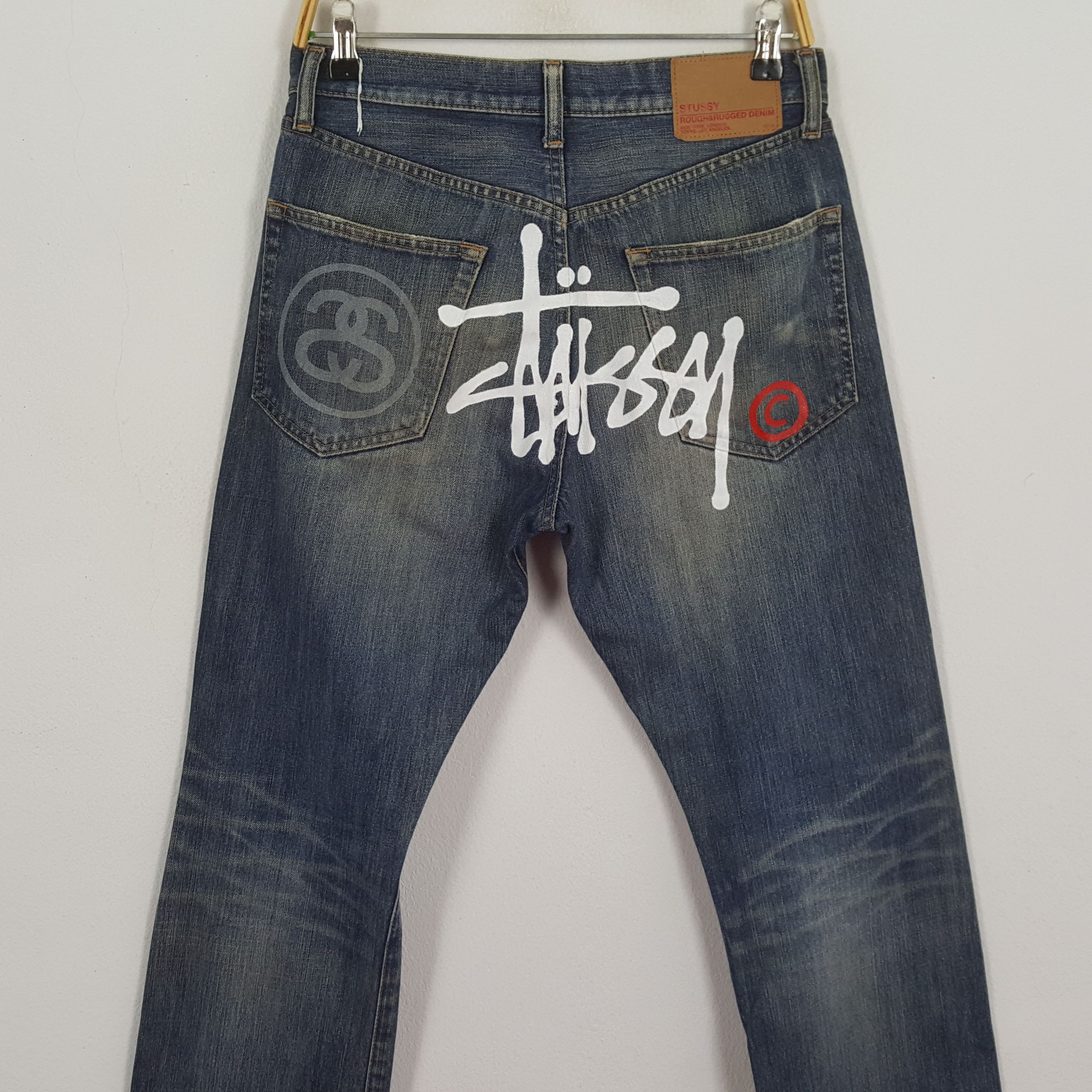 Stussy × Vintage Vintage STUSSY Streetwear Skateboard Style Big Logo Jeans Size US 30 / EU 46 - 2 Thumbnail