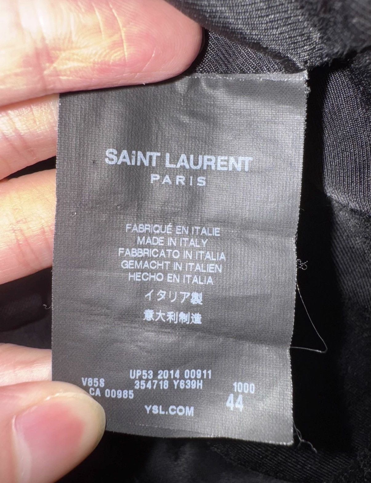 Saint Laurent Paris Saint Laurent "Black Knight" Leather-Paneled Varsity Jacket Size US S / EU 44-46 / 1 - 8 Thumbnail