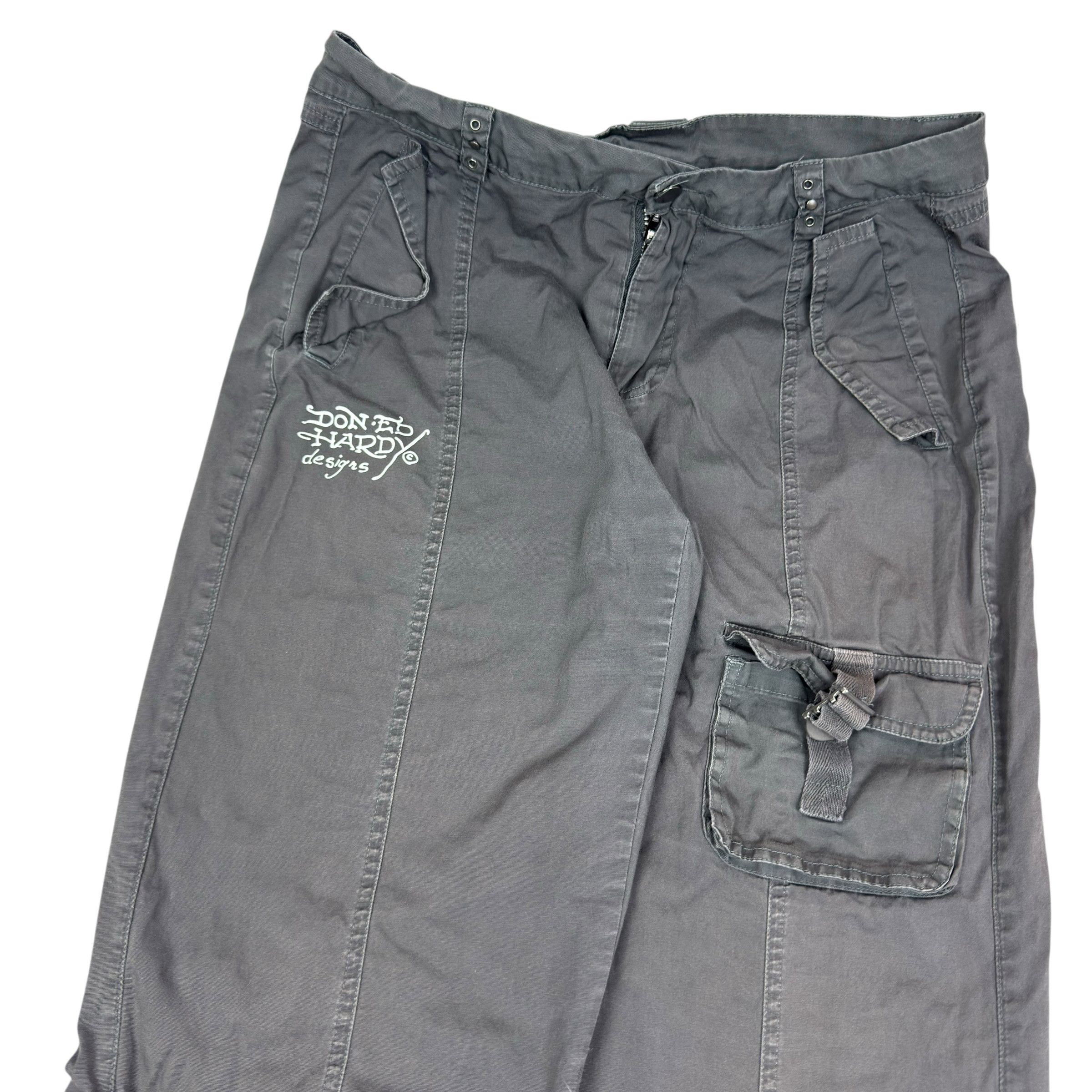 Ed Hardy Ed Hardy X Urban Outfitters Women's Gray Cotton Cargo Pant S Size 30" / US 8 / IT 44 - 4 Thumbnail