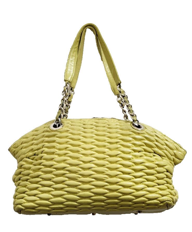 Other Paolo Masi Italy Woven Leather Tote Bag Yellow Leather Size ONE SIZE - 2 Thumbnail
