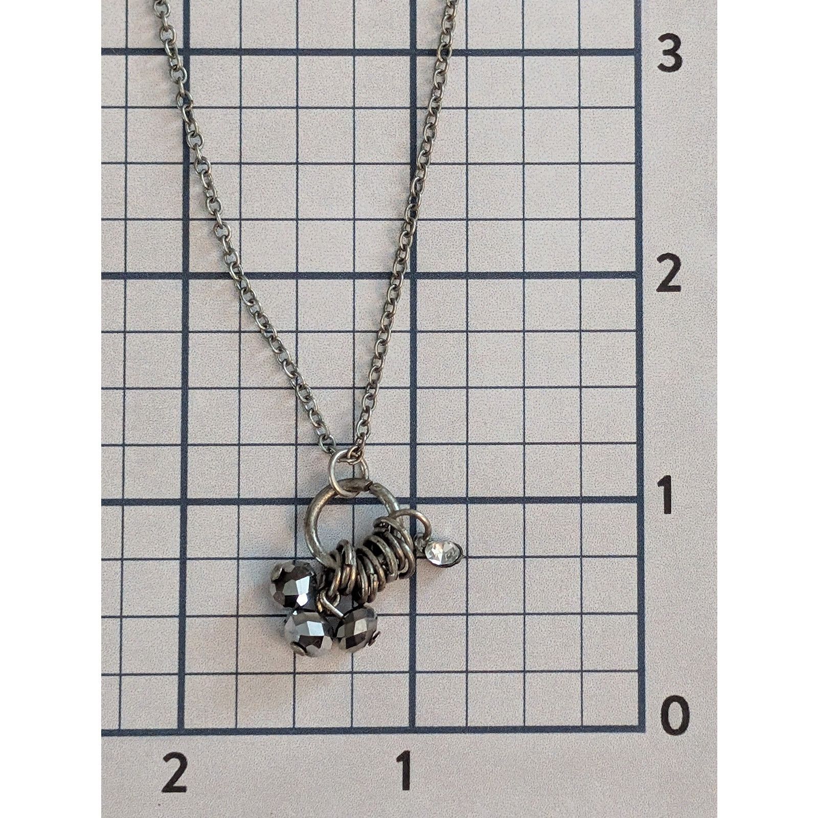 Vintage VTG 16" Silver-Tone Rhinestone & Marcasite Pendant Necklace Size ONE SIZE - 5 Thumbnail