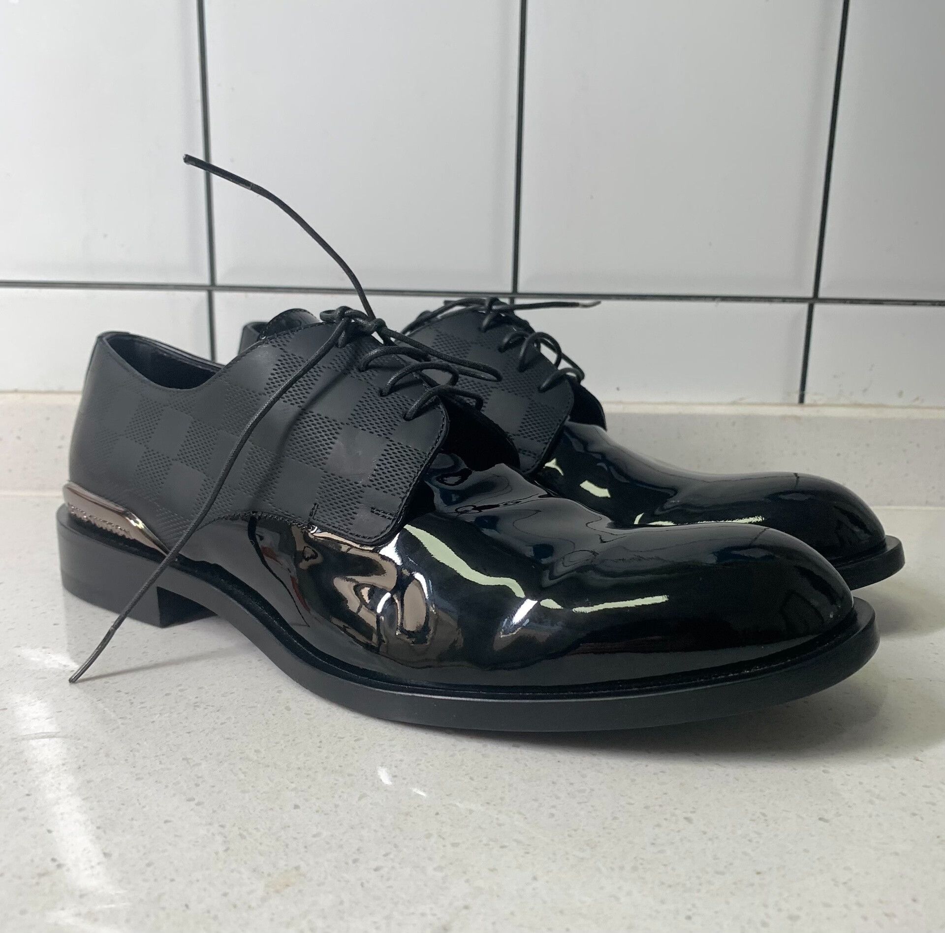 Louis Vuitton Louis Vuitton Damier Patent Leather Shoes Size US 6.5 / EU 39-40 - 1 Thumbnail