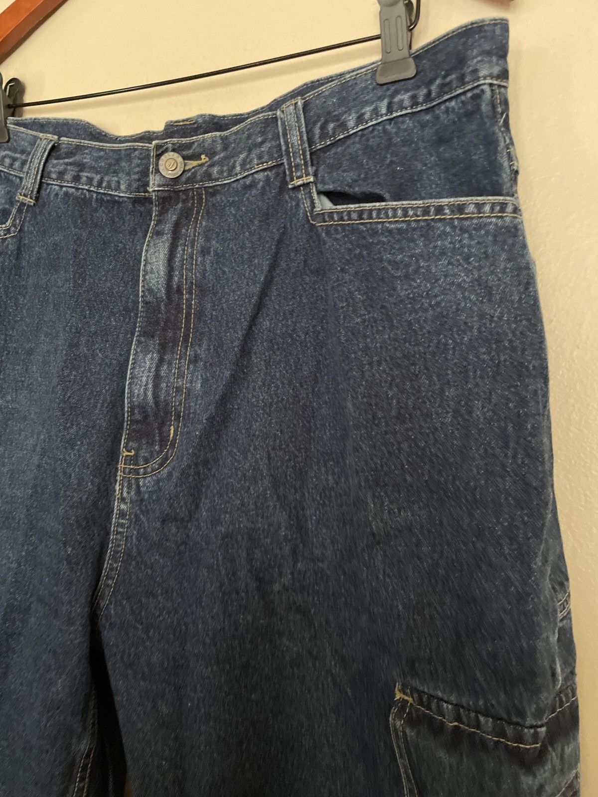Designer × Vintage COOL J URBAN WEAR Blue Jean Denim Shorts Jorts waist cargo 🔥 Size US 36 / EU 52 - 2 Thumbnail