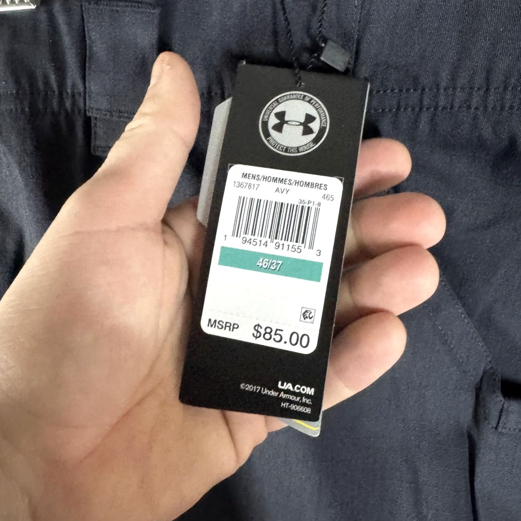 Under Armour Under Armour Storm Cargo Pants Mens 46x37 Navy Blue Water Repellent Workwear Side Pockets Straight Leg Big & Tall Mens Size US 30 / EU 46 - 3 Thumbnail