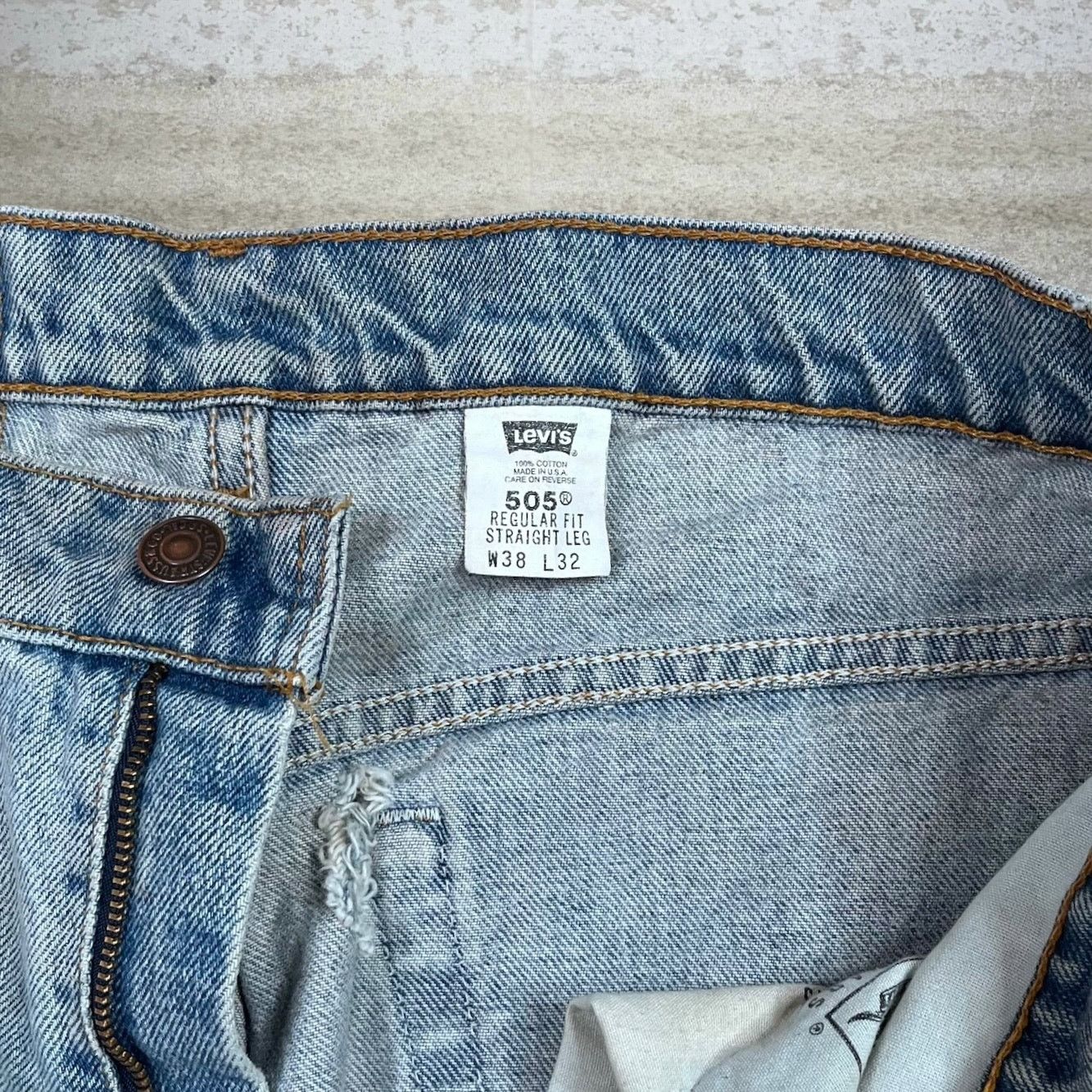 Levi's Vintage 90s Levis Jeans 38x26 Regular Straight Light Wash Size US 38 / EU 54 - 4 Thumbnail