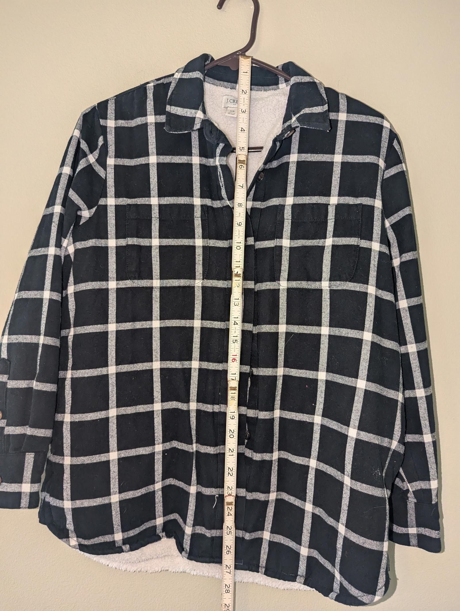 J.Crew Vintage J.Crew Sherpa Lined Black and White Plaid Flannel XS Size XS / US 0-2 / IT 36-38 - 6 Thumbnail