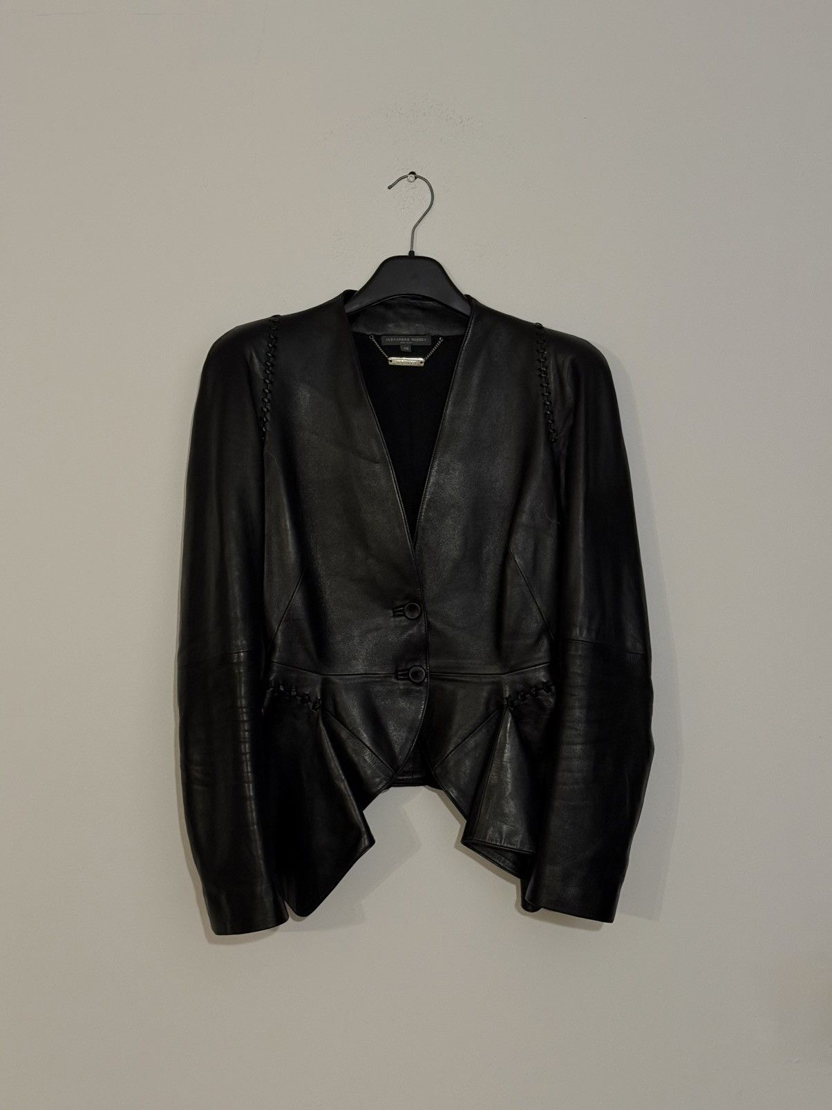 Alexander McQueen Alexander McQueen Leather Jacket Biker Black Fashion Size XS / US 0-2 / IT 36-38 - 5 Thumbnail
