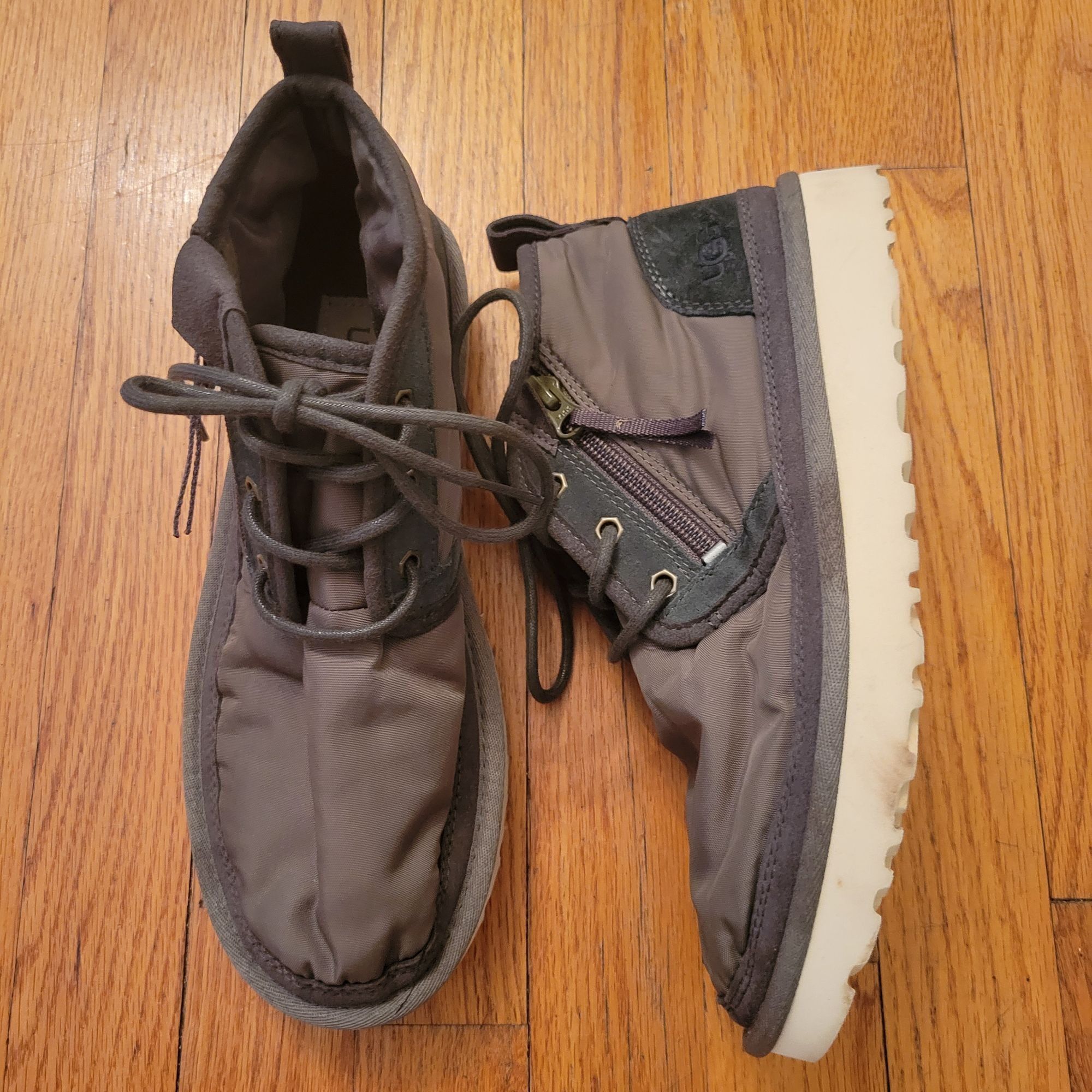 Ugg UGG Green Nylon Leather Ankle Boots 8 Neumel Zip MLT Size US 8 / EU 41 - 1 Thumbnail