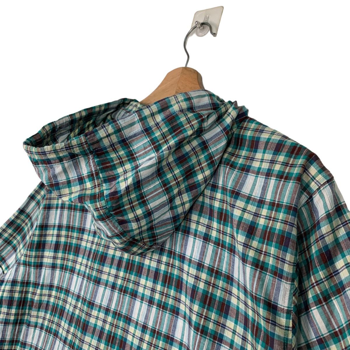 Converse CONVERSE GREEN CHECKED SHORT SLEEVE HOODIES JACKET #0196-C10 Size US L / EU 52-54 / 3 - 9 Thumbnail
