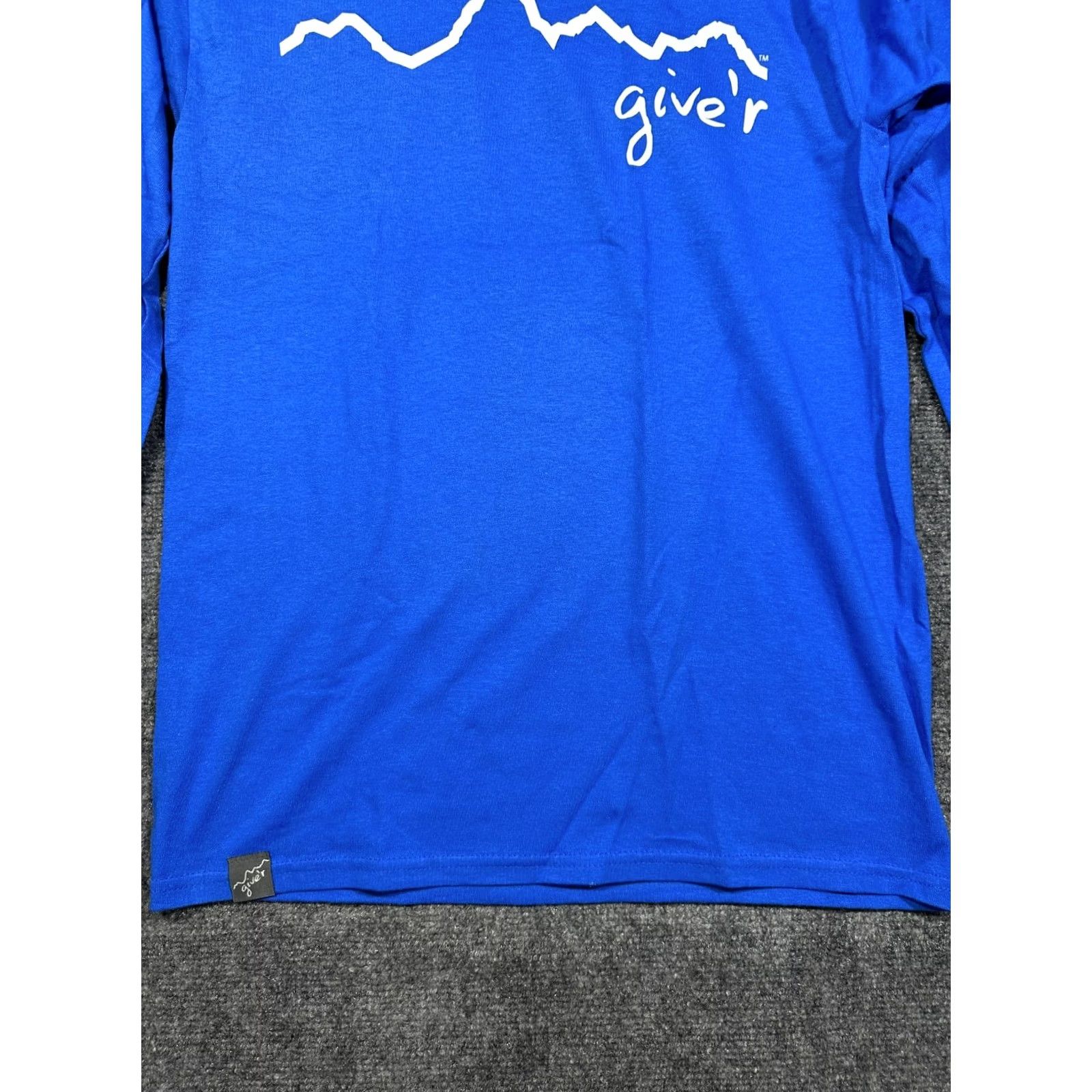 Vintage Give'r Your All Tee Shirt Mens Small Blue Cotton Long Sleeve Crew Neck Fly Fishing Graphic Size US S / EU 44-46 / 1 - 2 Thumbnail