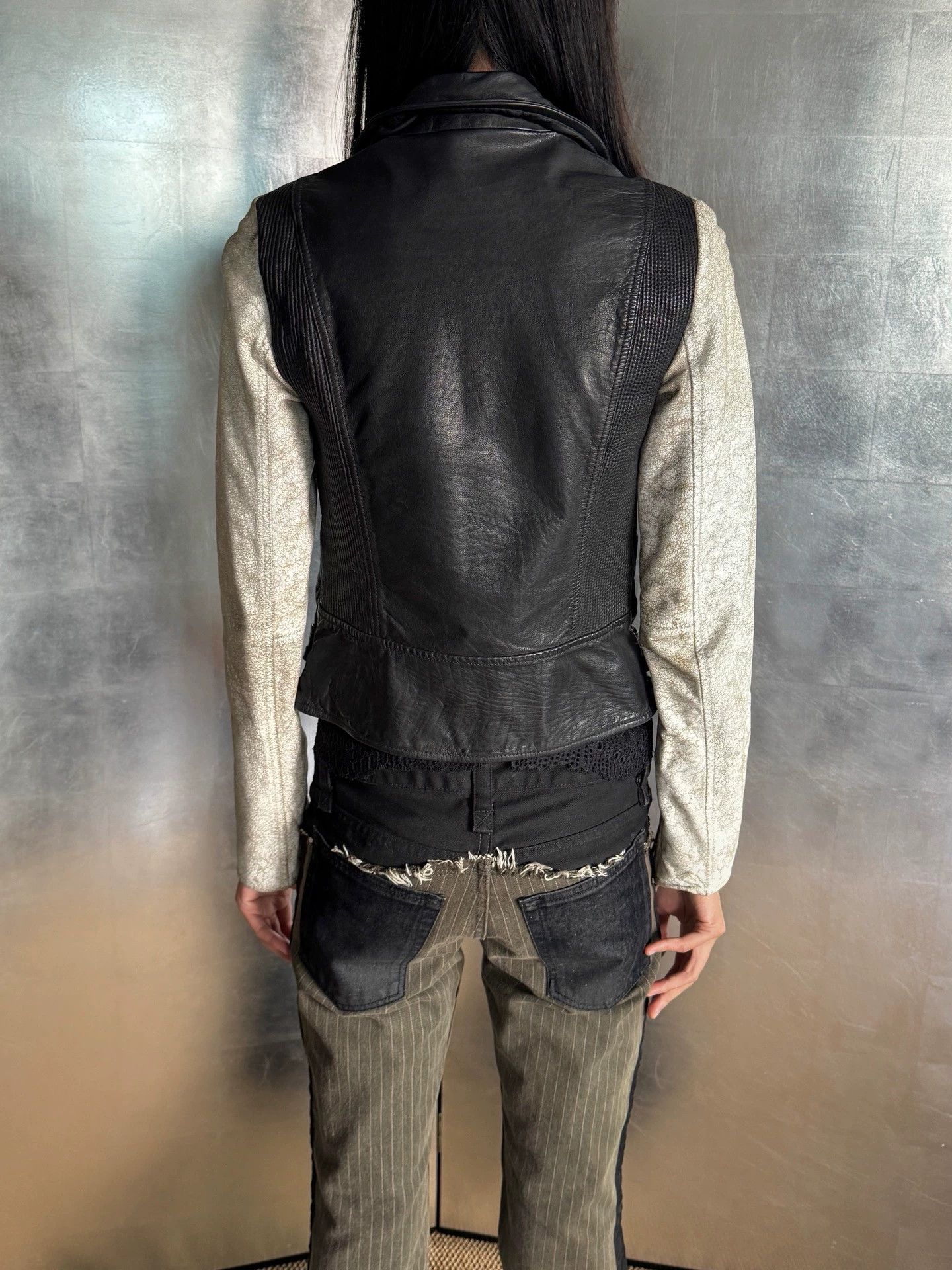 Other British Brand Cowhide Colorblock Vtg Biker Jkt Size S / US 4 / IT 40 - 8 Thumbnail