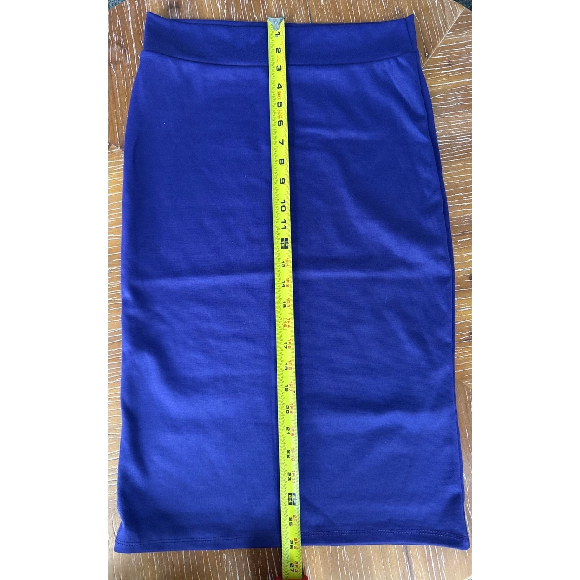 Other Purple Midi Pencil Skirt Medium By 42 Pops Stretchy Knit Fab Size 28" / US 6 / IT 42 - 3 Thumbnail