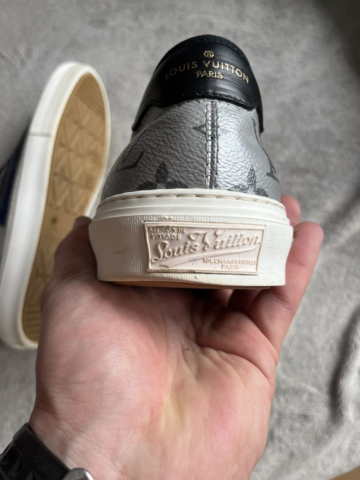 Designer × Louis Vuitton Louis Vuitton Monogram Trocadero Sneaker Low 'Blue Silver' Size US 11 / EU 44 - 10 Thumbnail