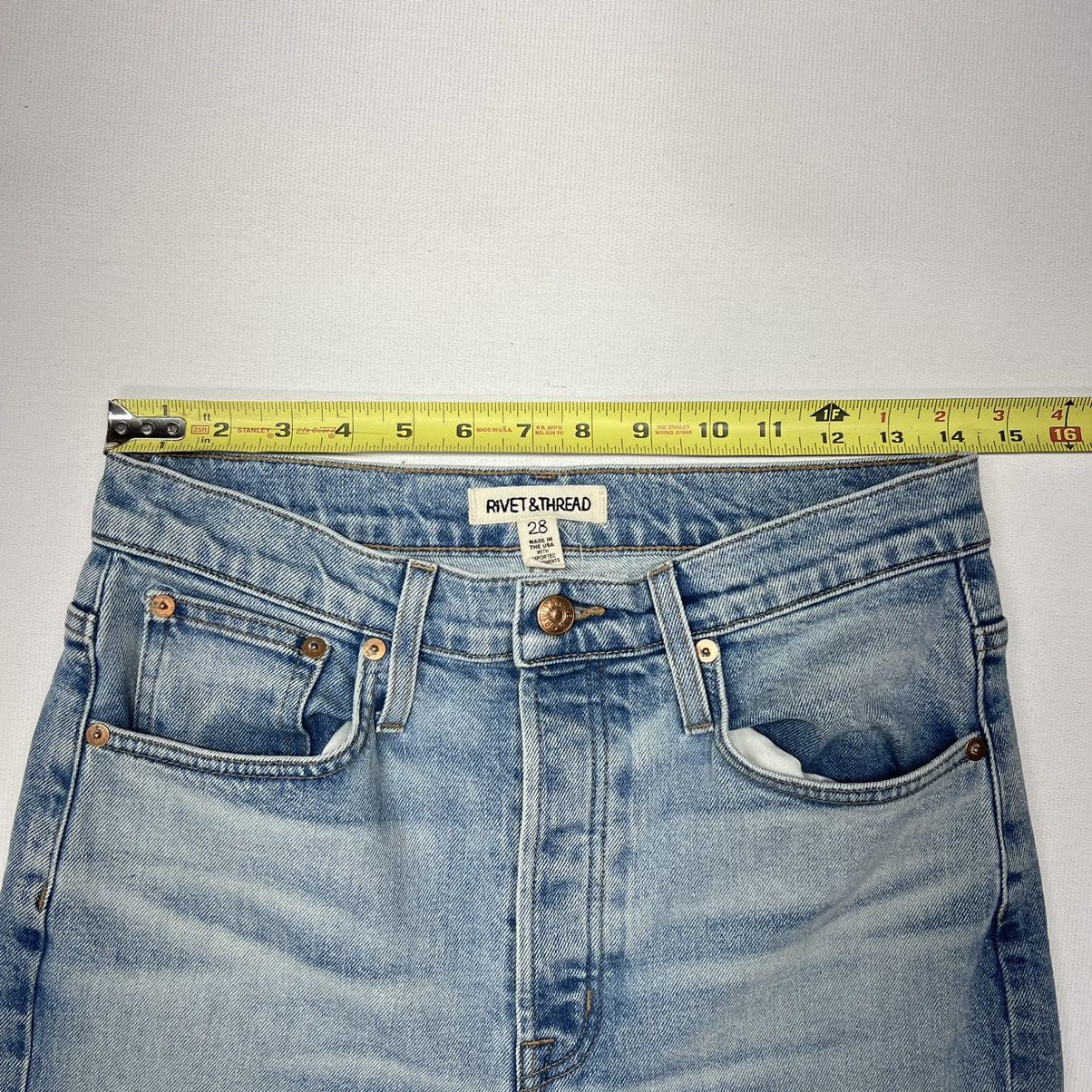 Madewell Rivet & Thread Jeans Blue Perfect Vintage Ryserson Denim Size 28" / US 6 / IT 42 - 21 Thumbnail