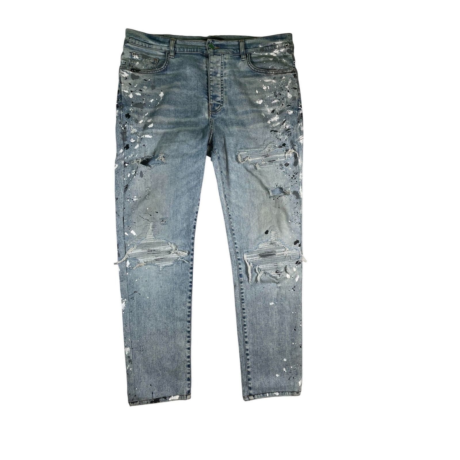 Amiri Amiri MX1 Paint Splatter Light Wash Jeans Size US 36 / EU 52 - 1 Thumbnail