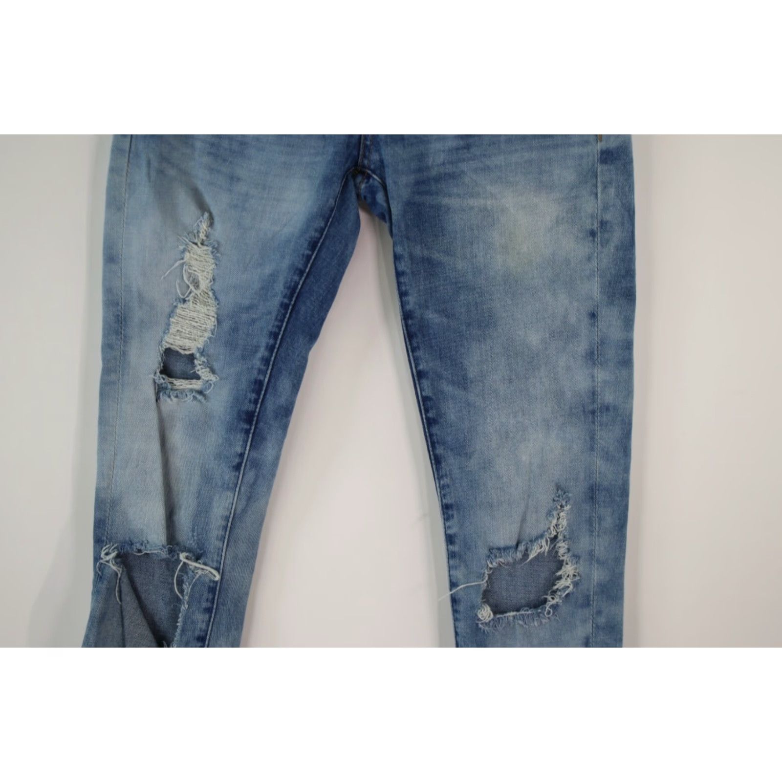 Vintage Blank Nyc Jeans Womens Regular Distressed Low Rise Blue Denim Skinny Size 25 Size 42" / US 20 - 4 Thumbnail