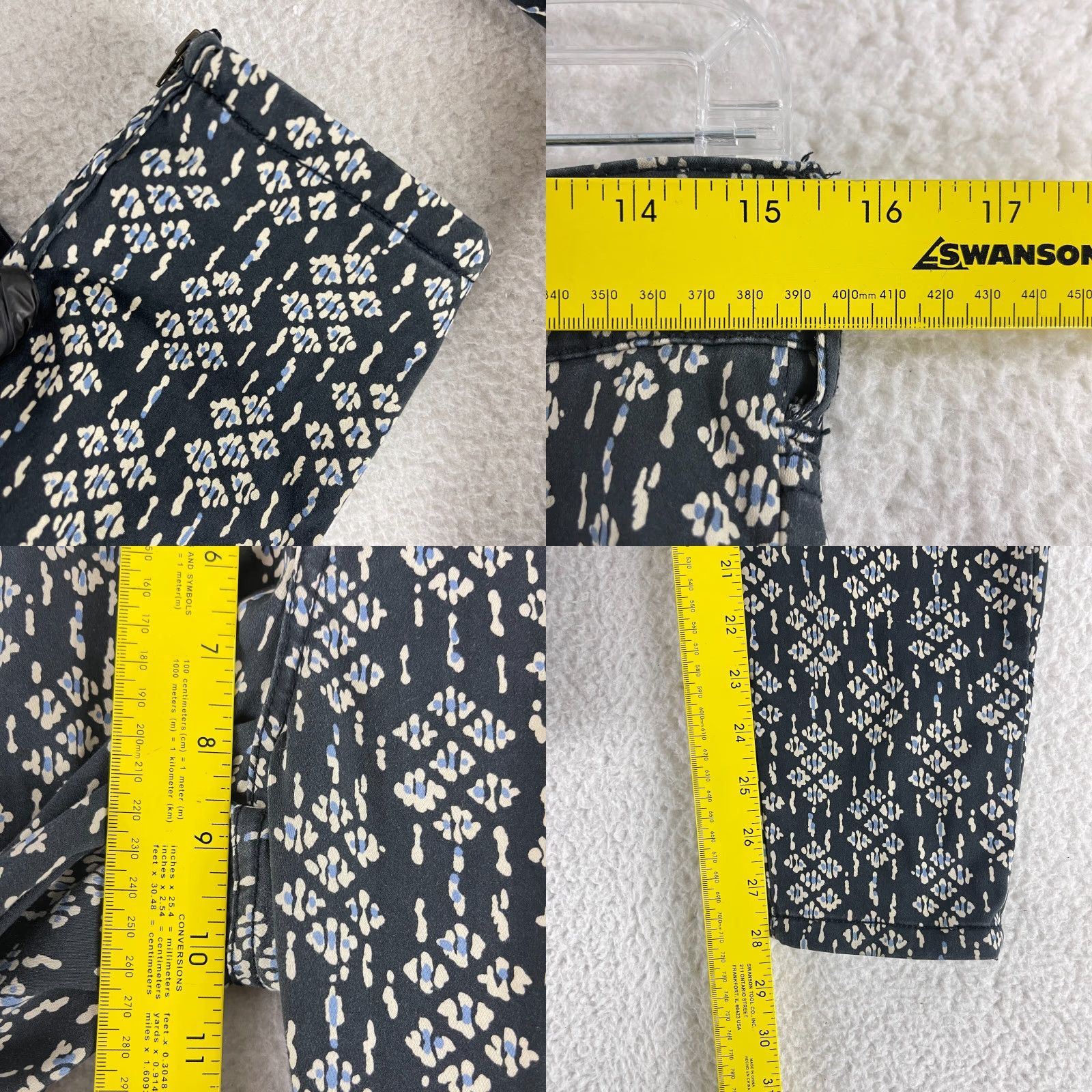 Anthropologie Anthropologie Pilcro Black Serif Fit Ankle Zip Pants Womens Mid-Rise 28 Geometric Pattern Cotton Modal Spandex Regular Leg Skinny Inseam 28" Brown? Size 28" / US 6 / IT 42 - 8 Thumbnail