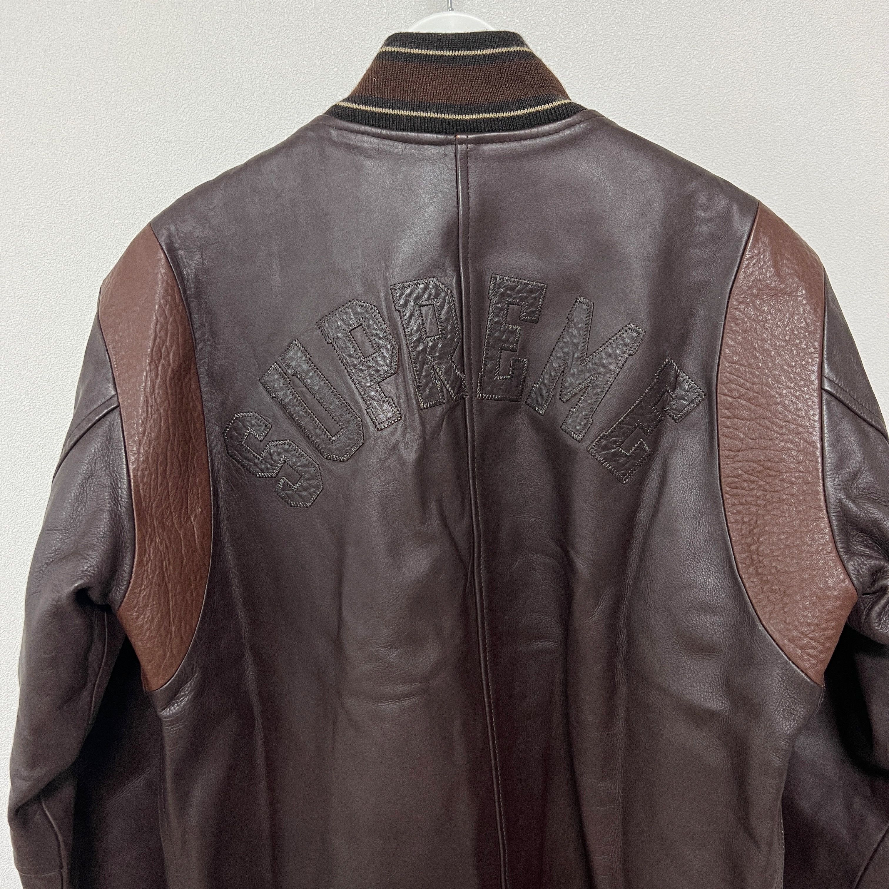 Supreme Supreme AW05 Wing Foot Leather Varsity Jacket Brown Size US M / EU 48-50 / 2 - 5 Thumbnail