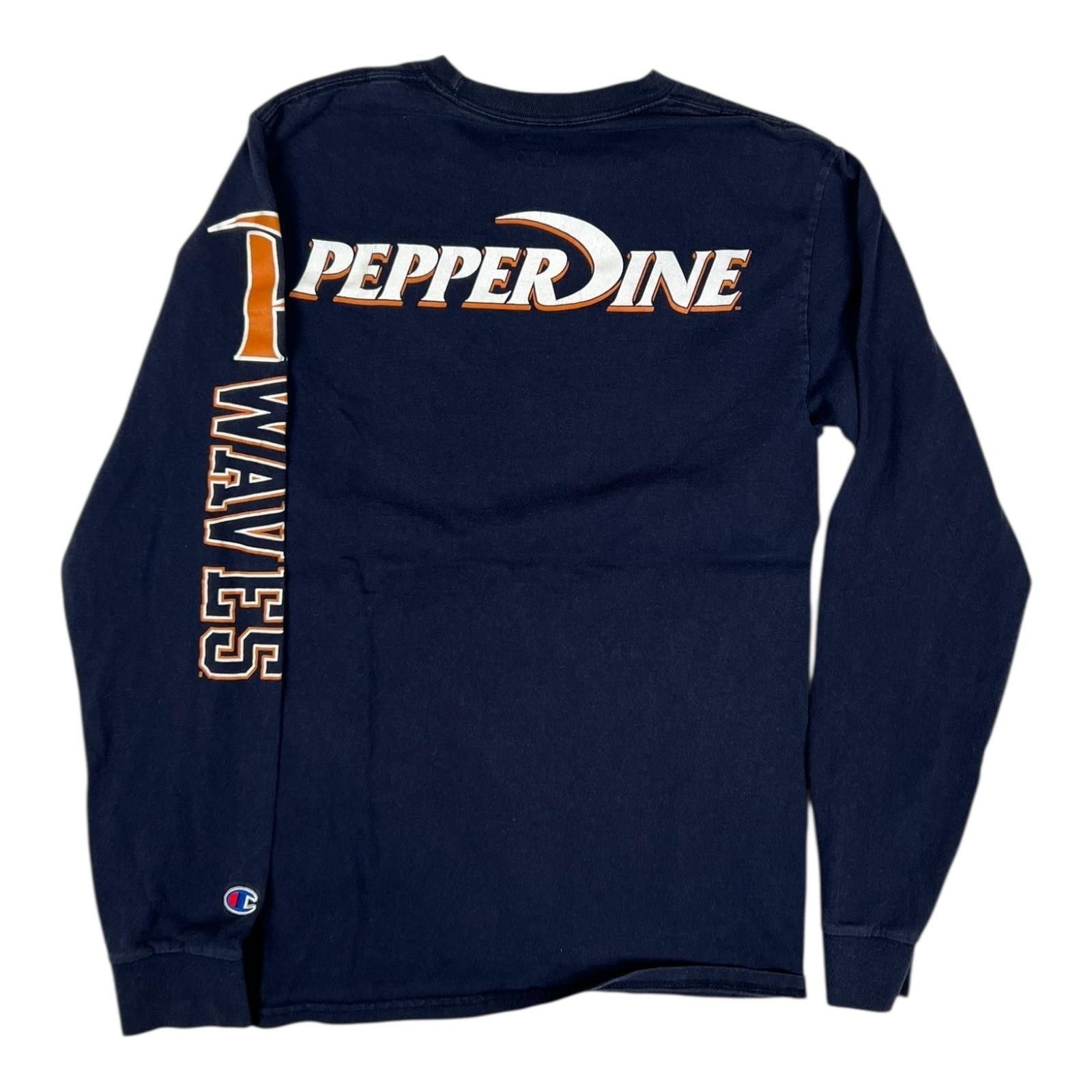 Champion Vintage Pepperdine Waves Long Sleeve Shirt Size Small Navy B Size US S / EU 44-46 / 1 - 3 Thumbnail