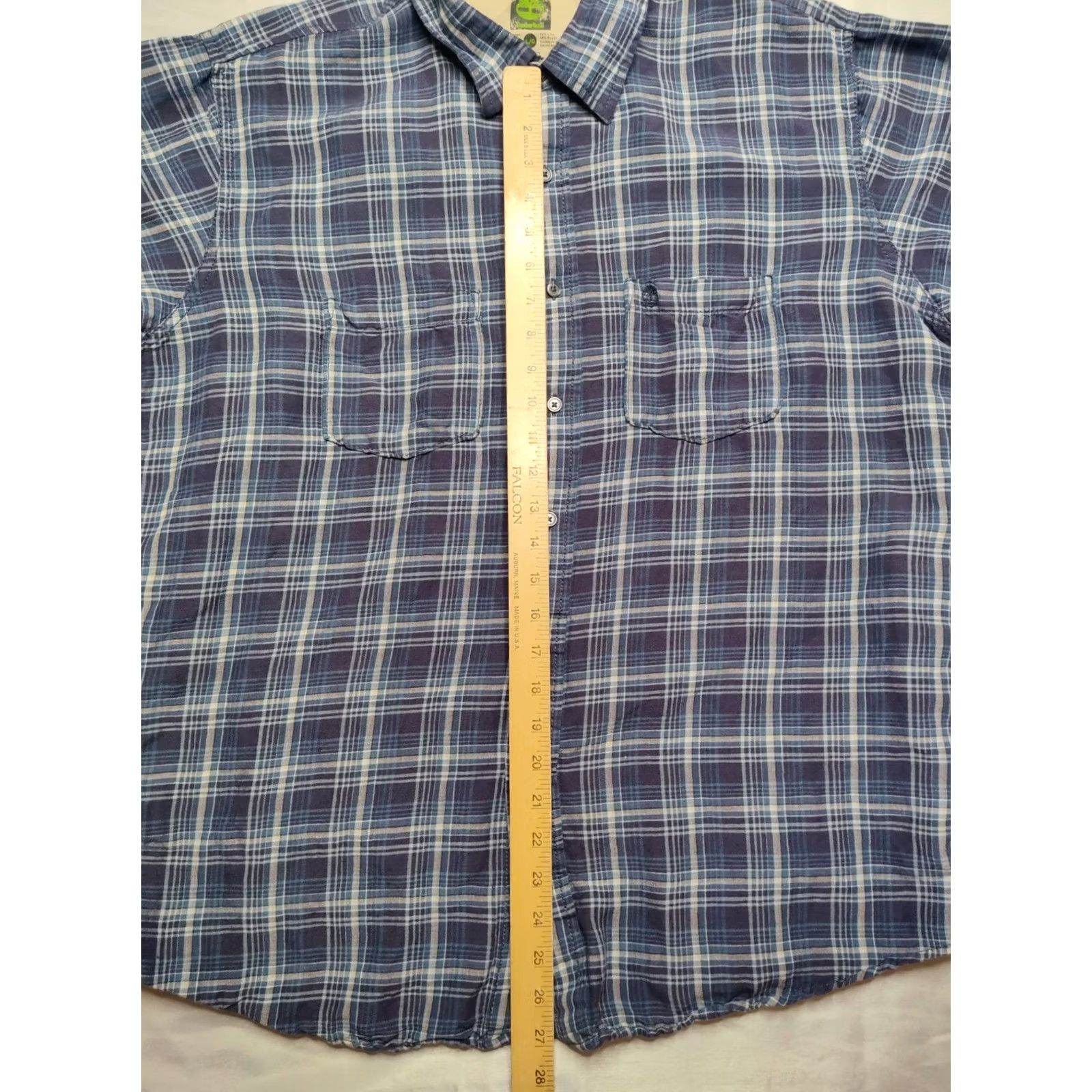 Timberland Timberland Button-Up Shirt LINEN Blue Plaid Short Sleeve Men L Size US L / EU 52-54 / 3 - 5 Thumbnail