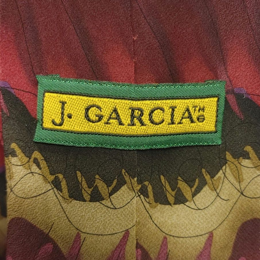 Other J. Garcia Snail Garden Men 100% Silk OS VTG Red Abstract Tie Size ONE SIZE - 2 Thumbnail