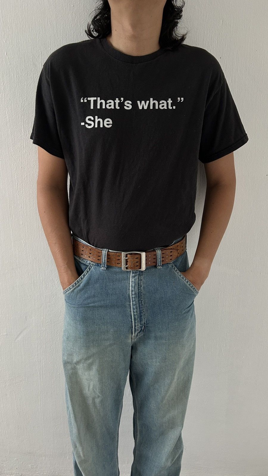 Vintage 1990s Wording Tee - That’s What She Size US M / EU 48-50 / 2 - 2 Thumbnail