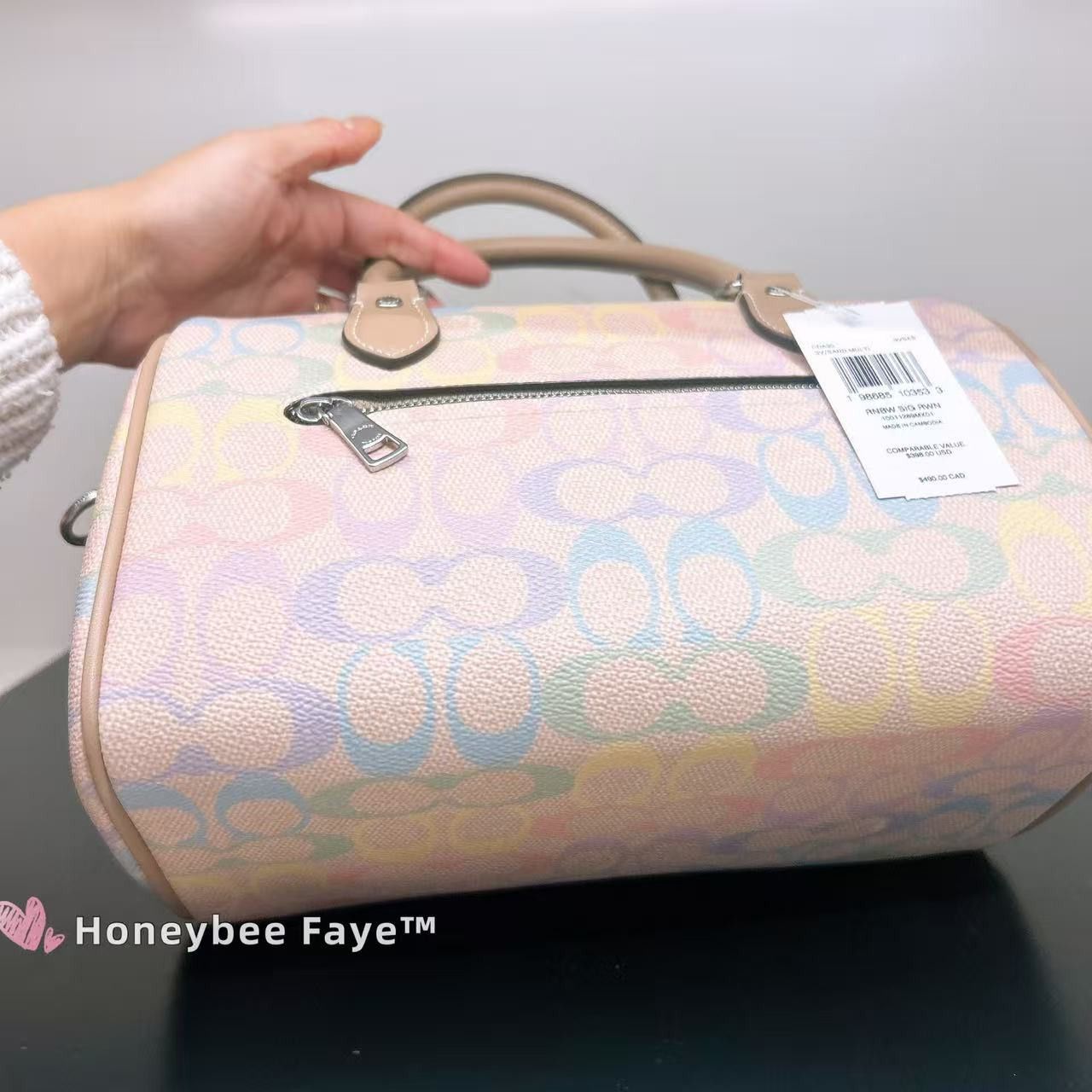 Coach Rowan Satchel Bag In Rainbow Signature Canvas CDA90 Size ONE SIZE - 4 Thumbnail