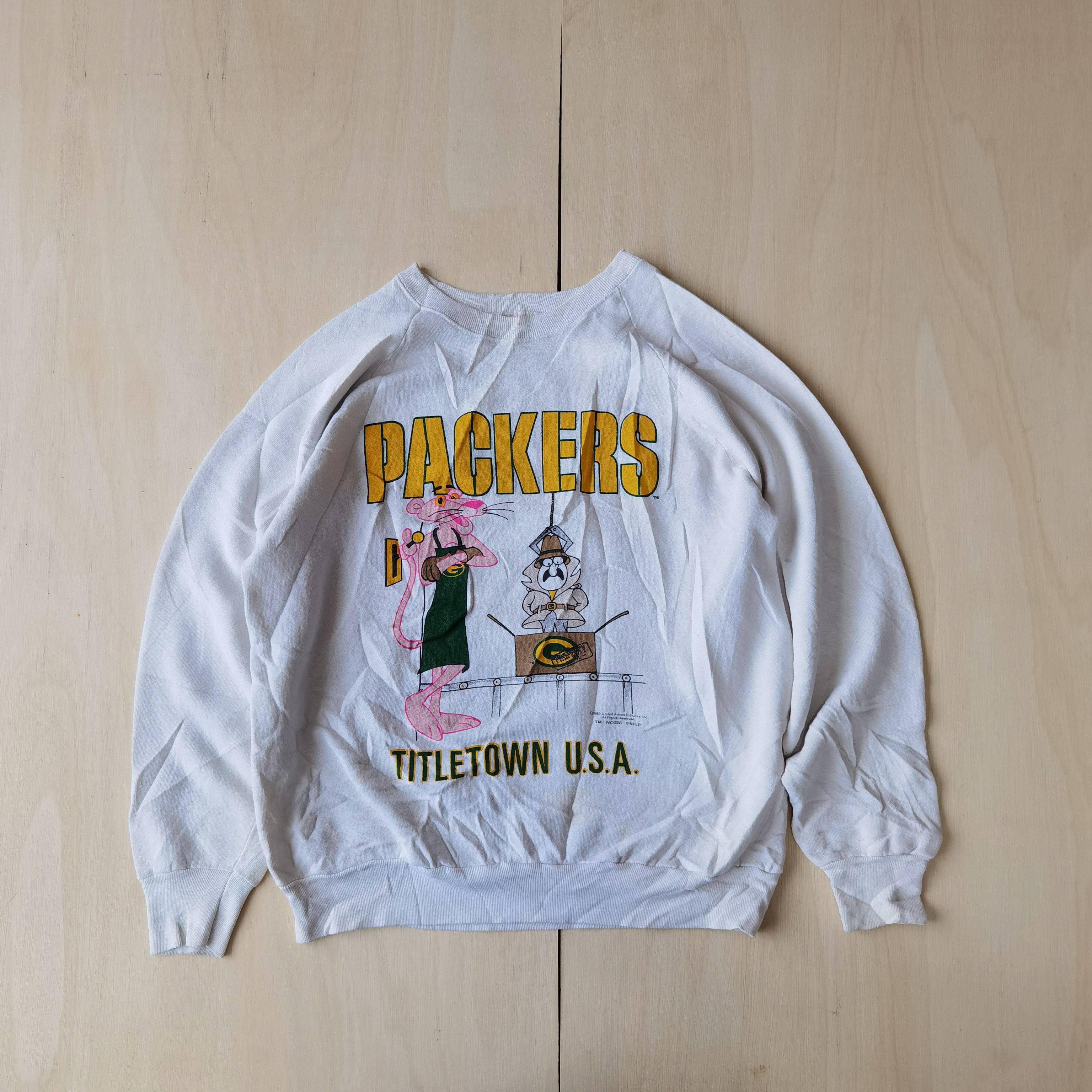 Vintage Pink panter x green bay packers sweatshirt Size US L / EU 52-54 / 3 - 1 Thumbnail